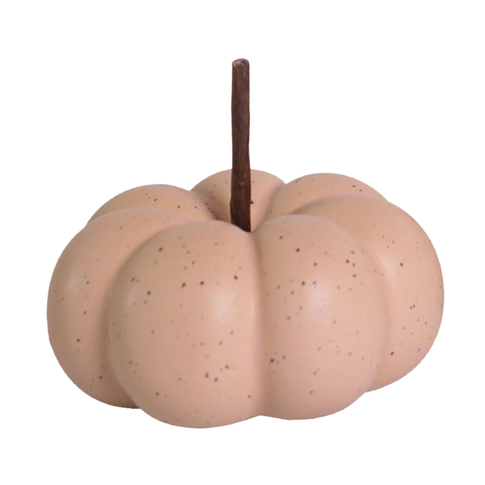Fake Pumpkins Model Ceramic Artificial Pumpkins for Halloween Fireplace Fall Pink