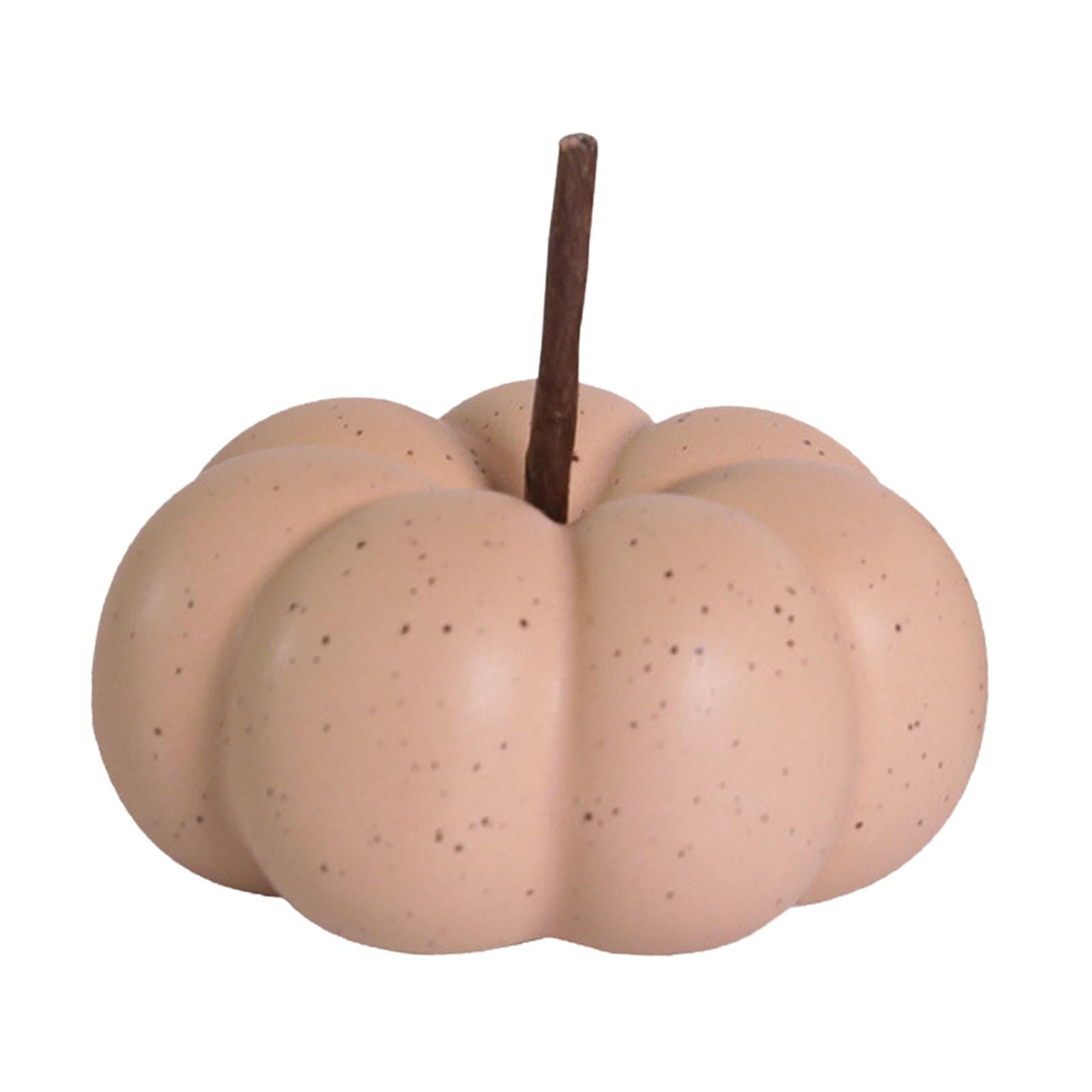 Fake Pumpkins Model Ceramic Artificial Pumpkins for Halloween Fireplace Fall Pink