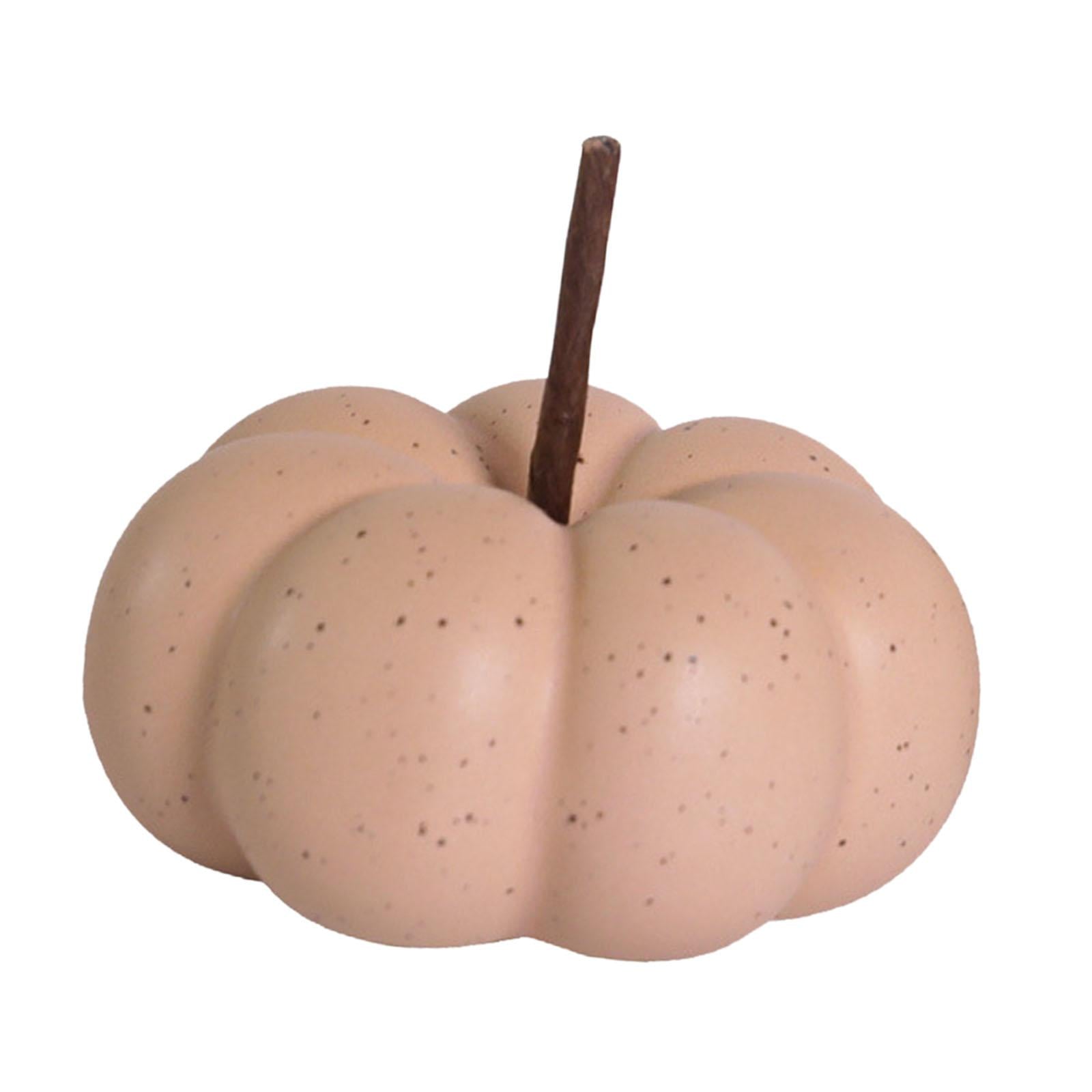 Fake Pumpkins Model Ceramic Artificial Pumpkins for Halloween Fireplace Fall Pink
