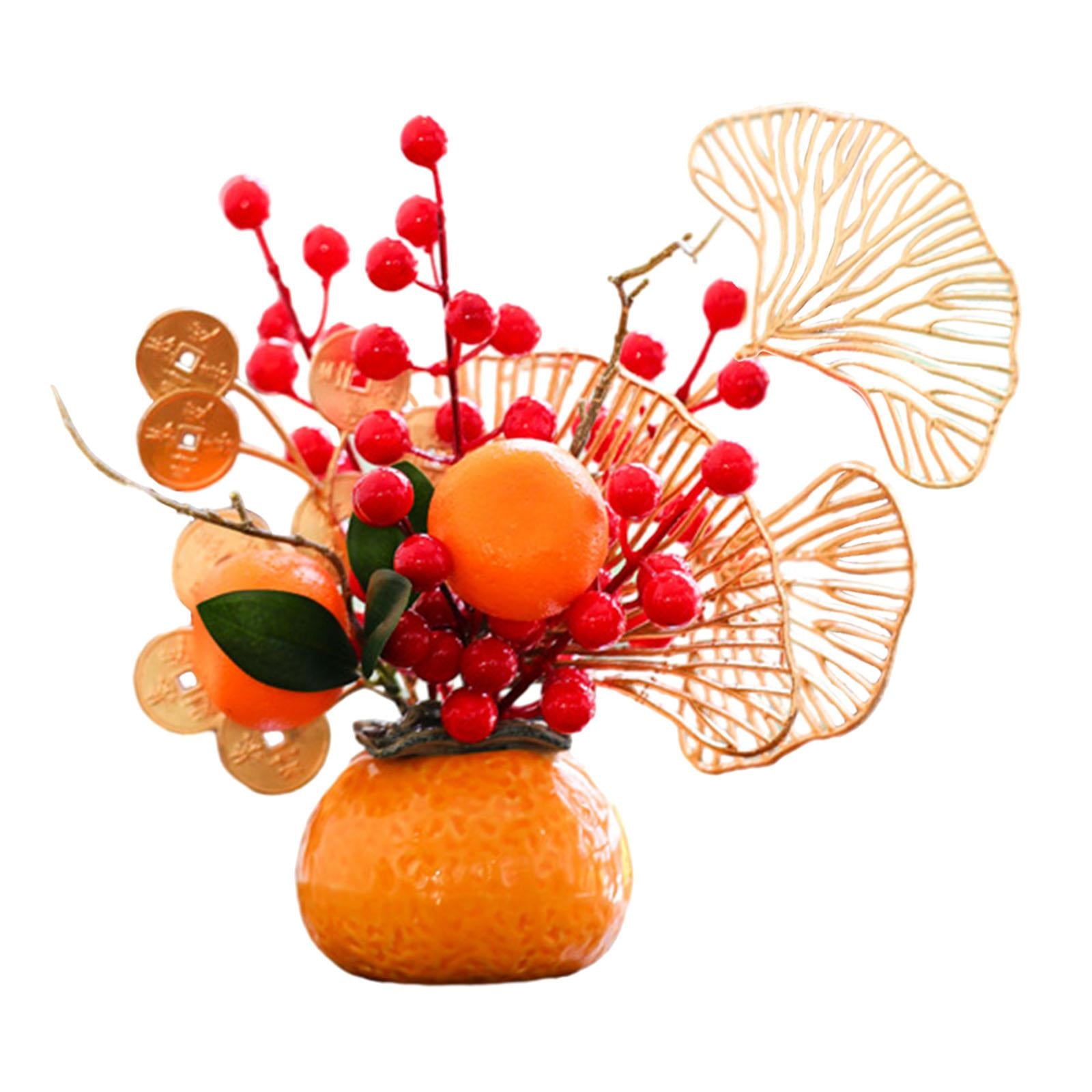 Artificial Flowers Plants Pots Bouquet New Year Pots for New Year Hotel Home Style C