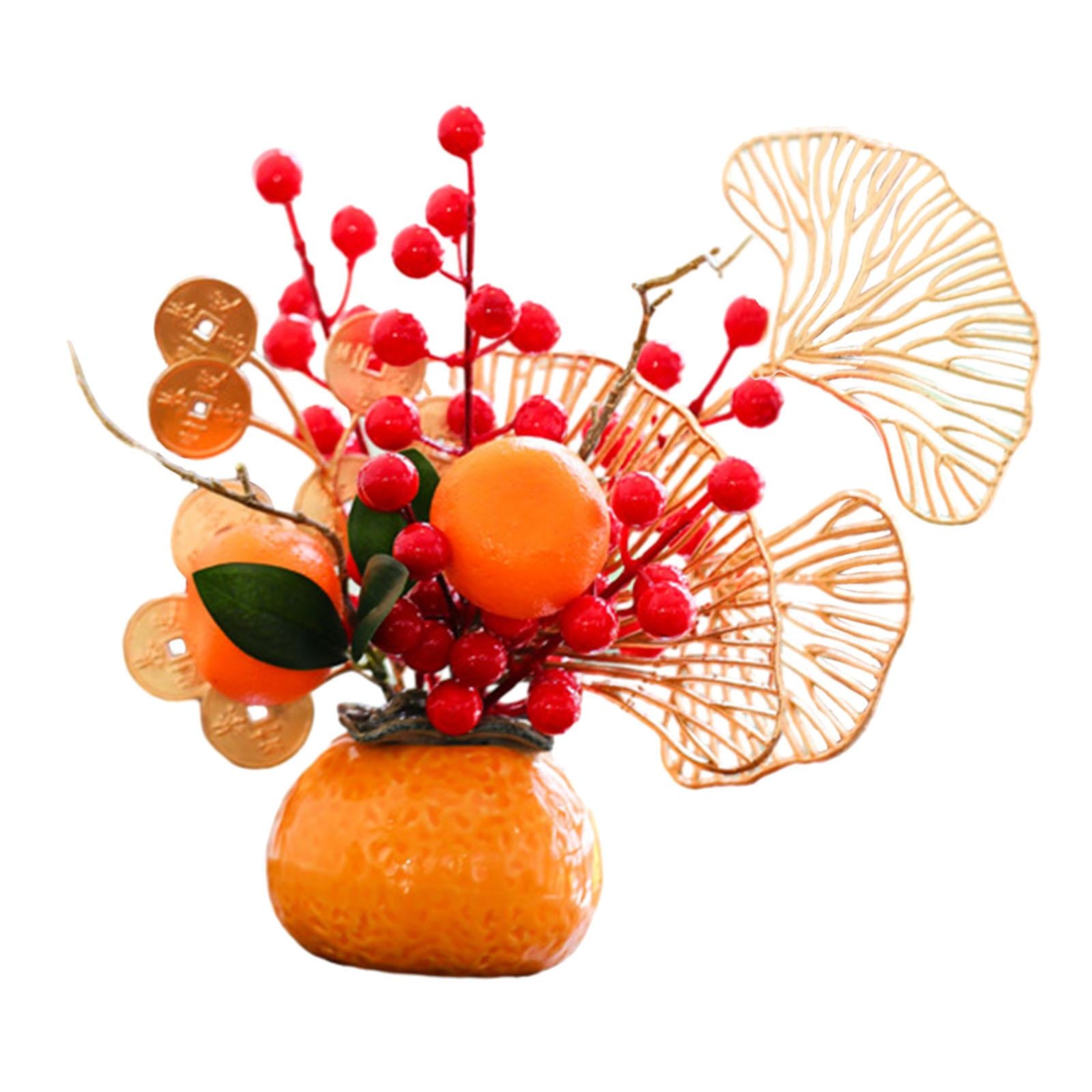 Artificial Flowers Plants Pots Bouquet New Year Pots for New Year Hotel Home Style C