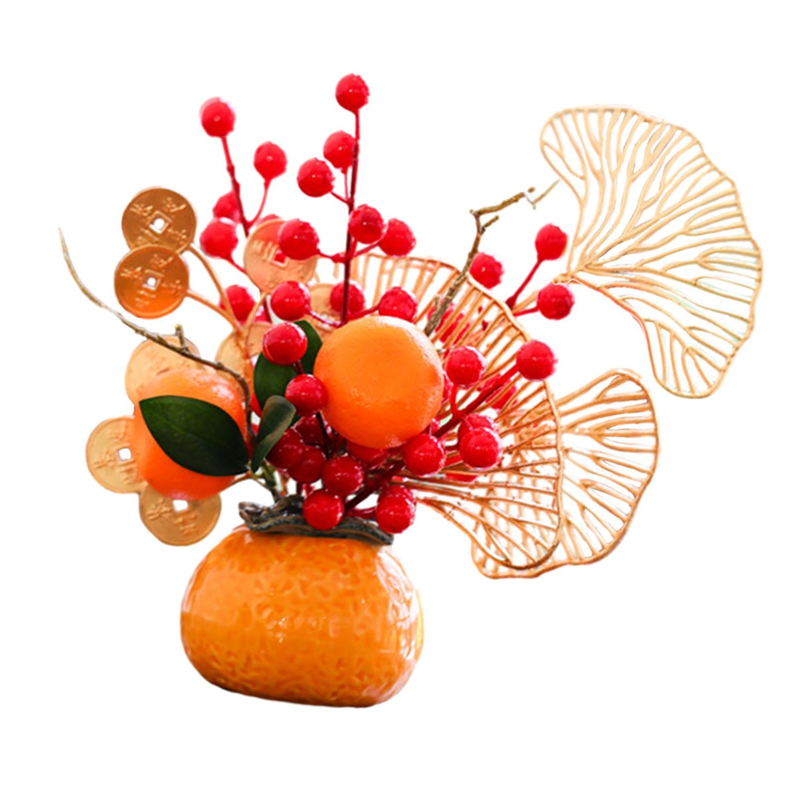 Artificial Flowers Plants Pots Bouquet New Year Pots for New Year Hotel Home Style C