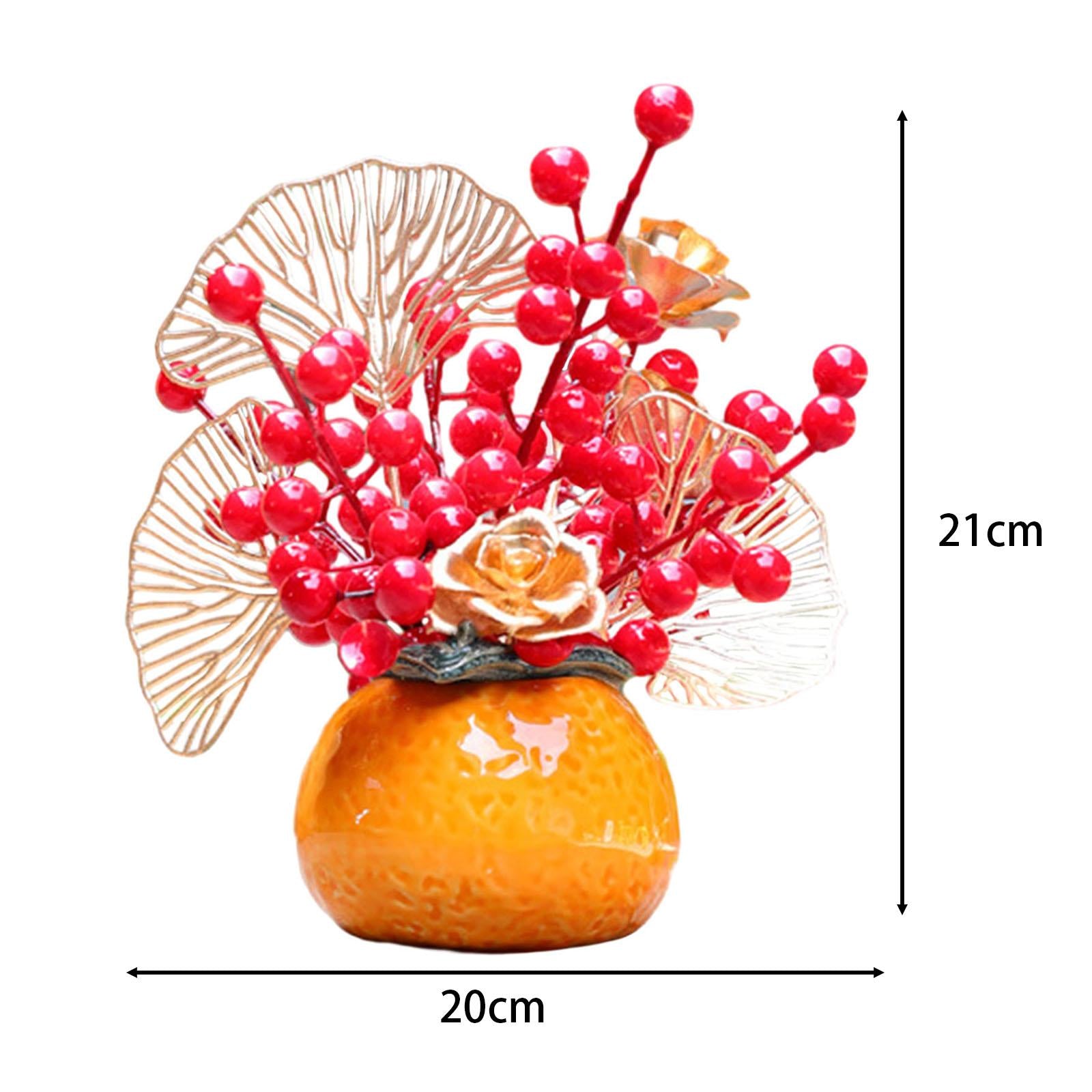 Artificial Flowers Plants Pots Bouquet New Year Pots for New Year Hotel Home Style D