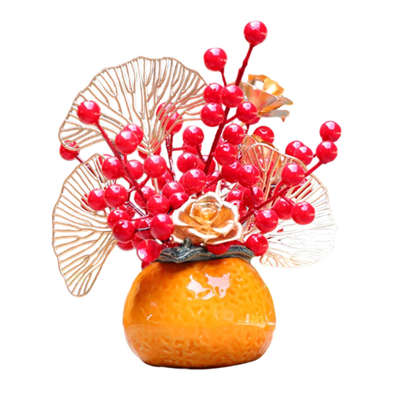 Artificial Flowers Plants Pots Bouquet New Year Pots for New Year Hotel Home Style D