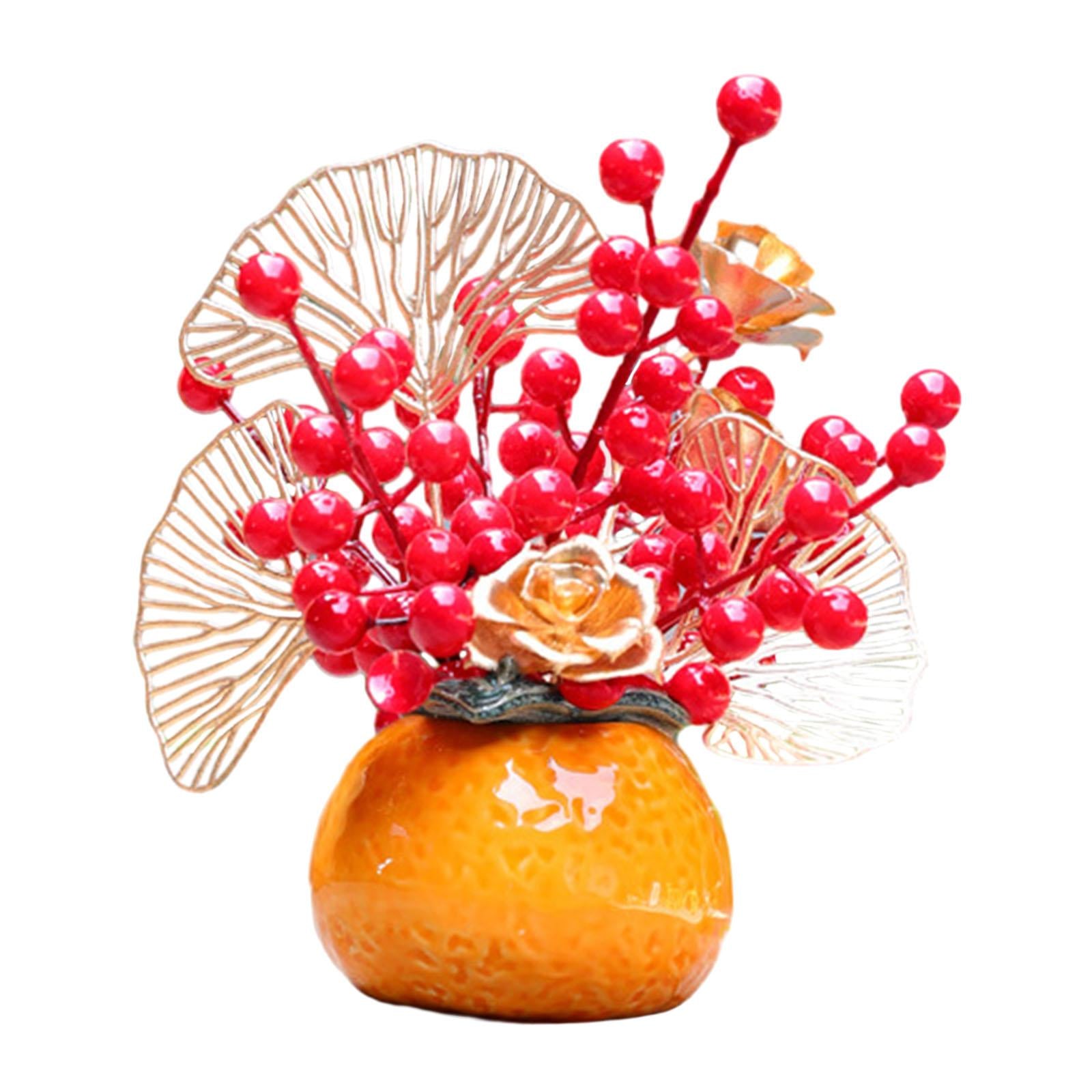 Artificial Flowers Plants Pots Bouquet New Year Pots for New Year Hotel Home Style D