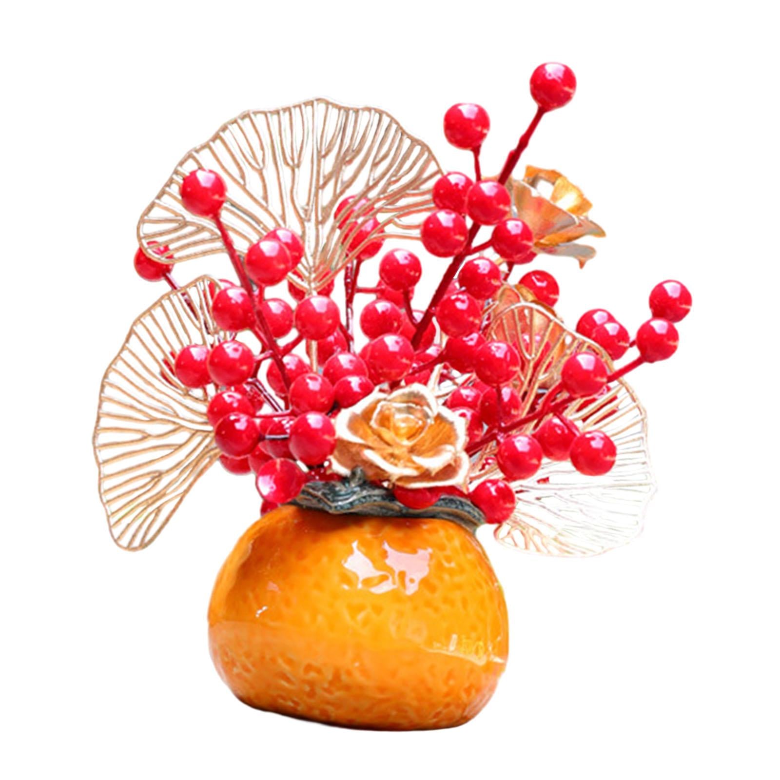 Artificial Flowers Plants Pots Bouquet New Year Pots for New Year Hotel Home Style D