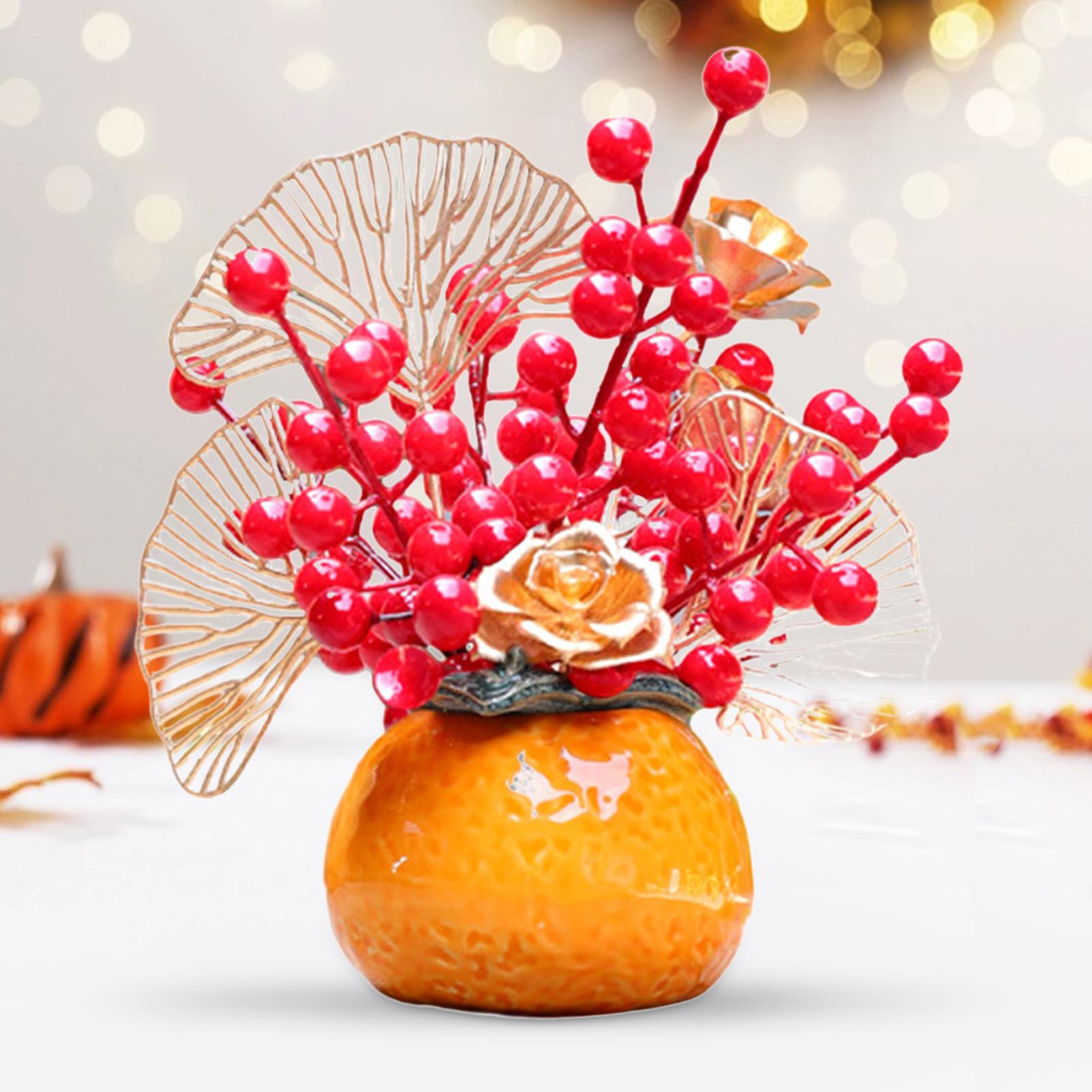 Artificial Flowers Plants Pots Bouquet New Year Pots for New Year Hotel Home Style D