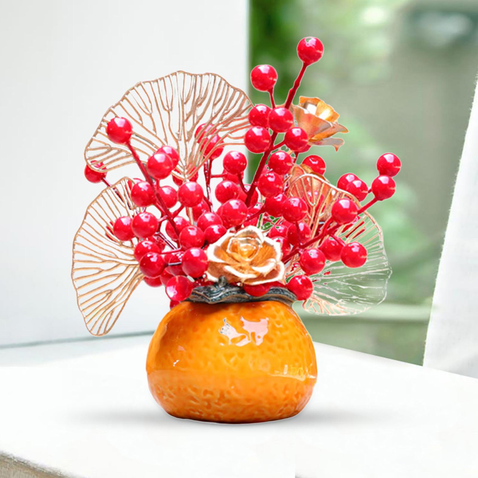 Artificial Flowers Plants Pots Bouquet New Year Pots for New Year Hotel Home Style D