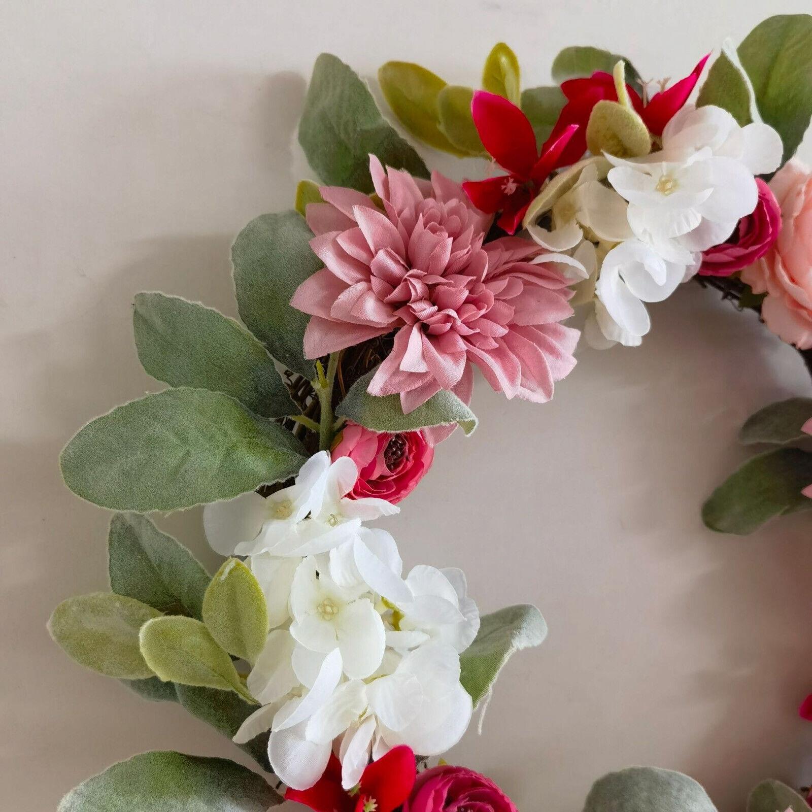 Peony Garland Artificial Rose Flowers Hotel Outside Spring Wreath Front Door