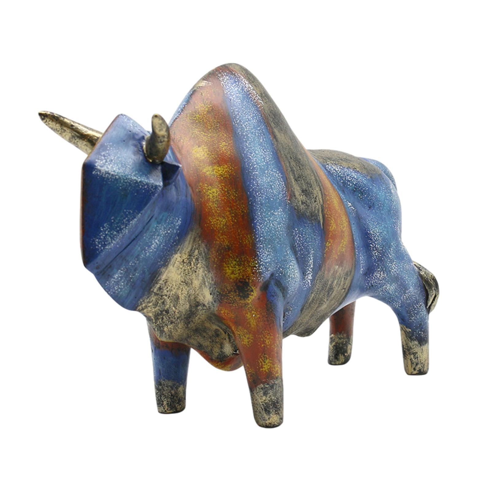 Bull Sculpture Decor Bull Ornament Ox Statue for Birthday Living Room Office