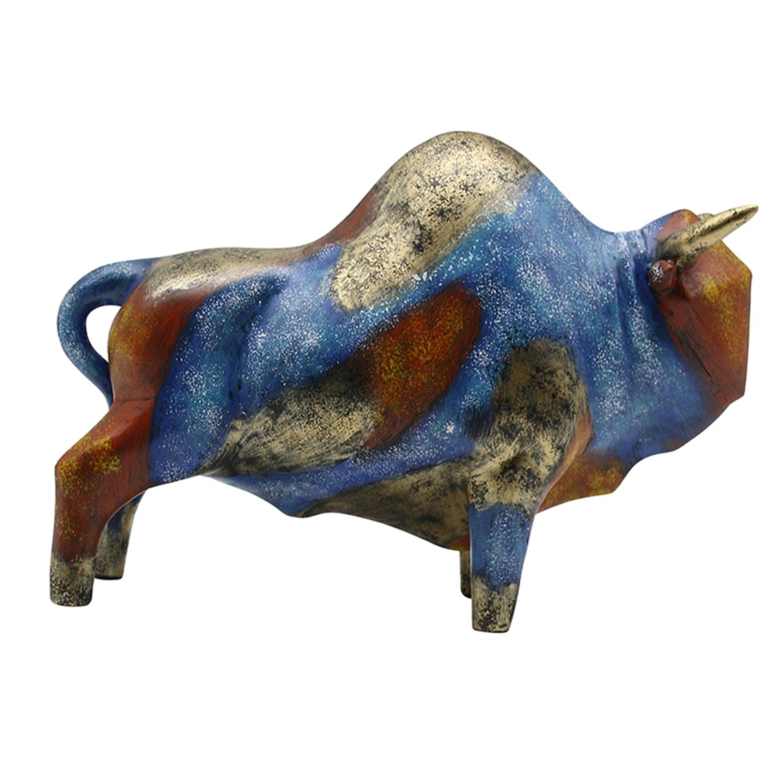 Bull Sculpture Decor Bull Ornament Ox Statue for Birthday Living Room Office