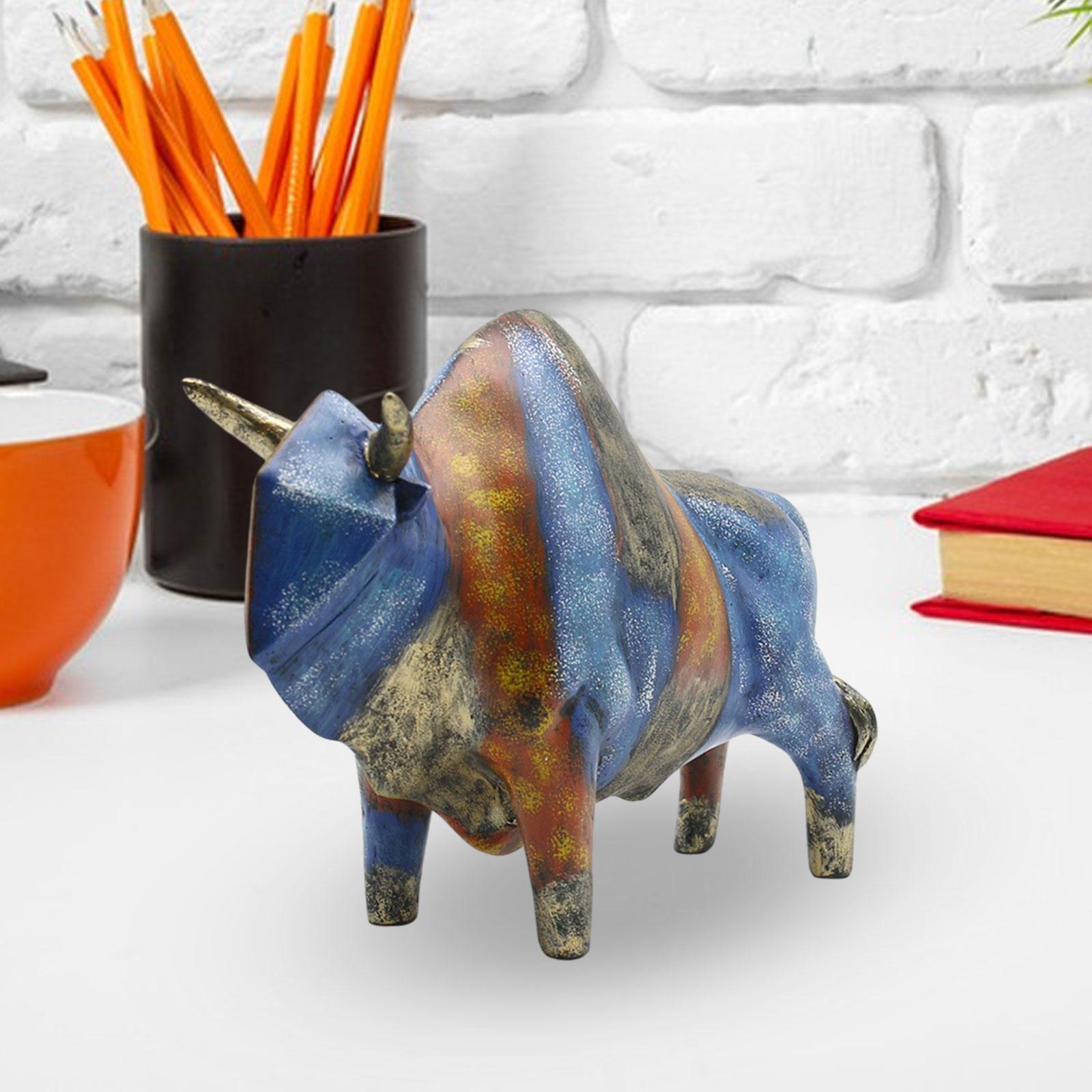 Bull Sculpture Decor Bull Ornament Ox Statue for Birthday Living Room Office