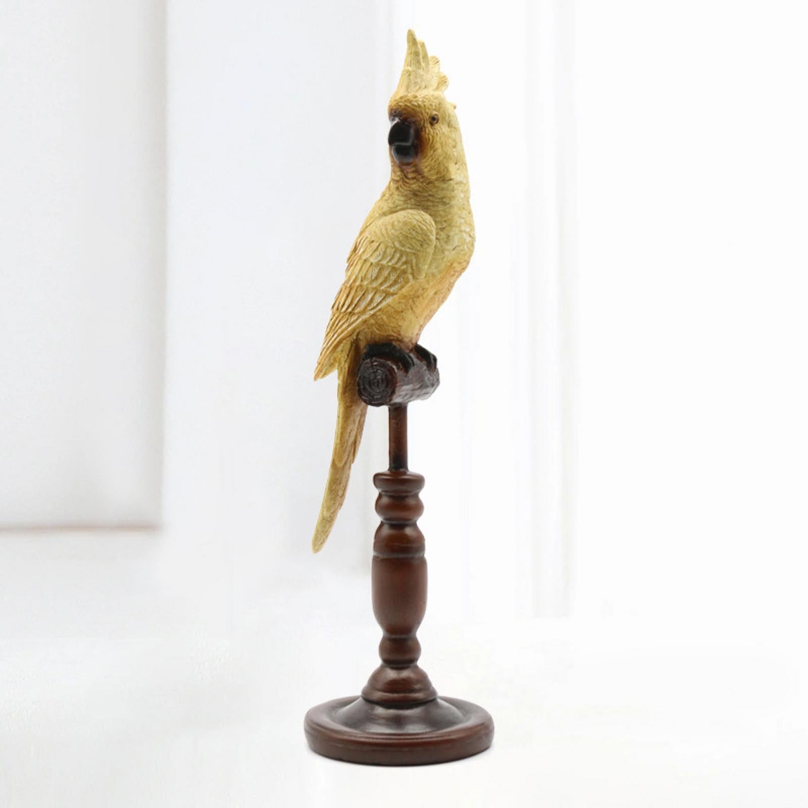 Parrot Figurine Resin Collectible Decorative Figurine for Desk Shelf Bedroom