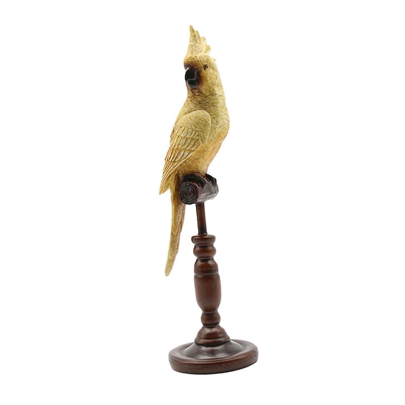 Parrot Figurine Resin Collectible Decorative Figurine for Desk Shelf Bedroom