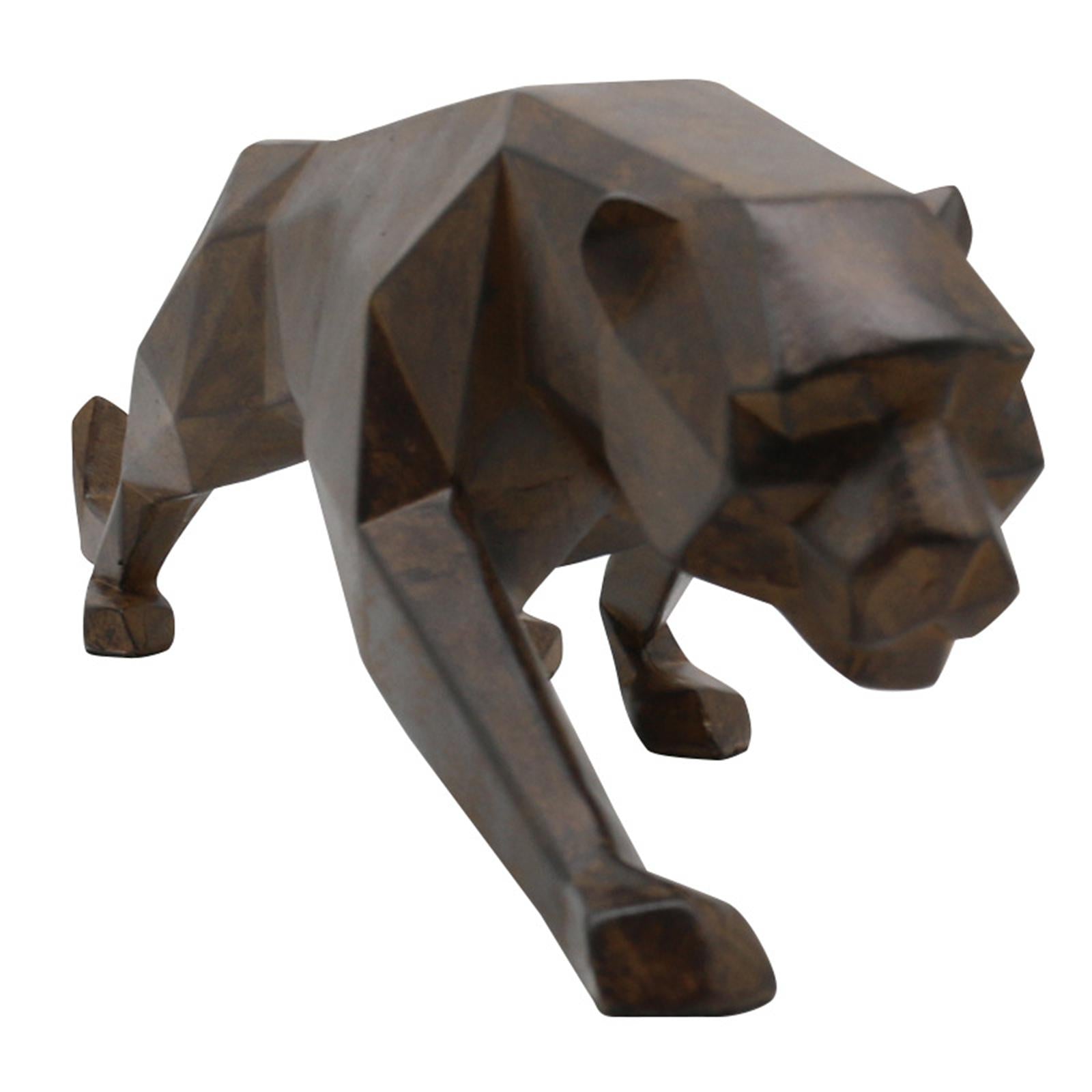 Leopard Figurine Minimalist Resin Modern Statue for Living Room Cabinet Desk