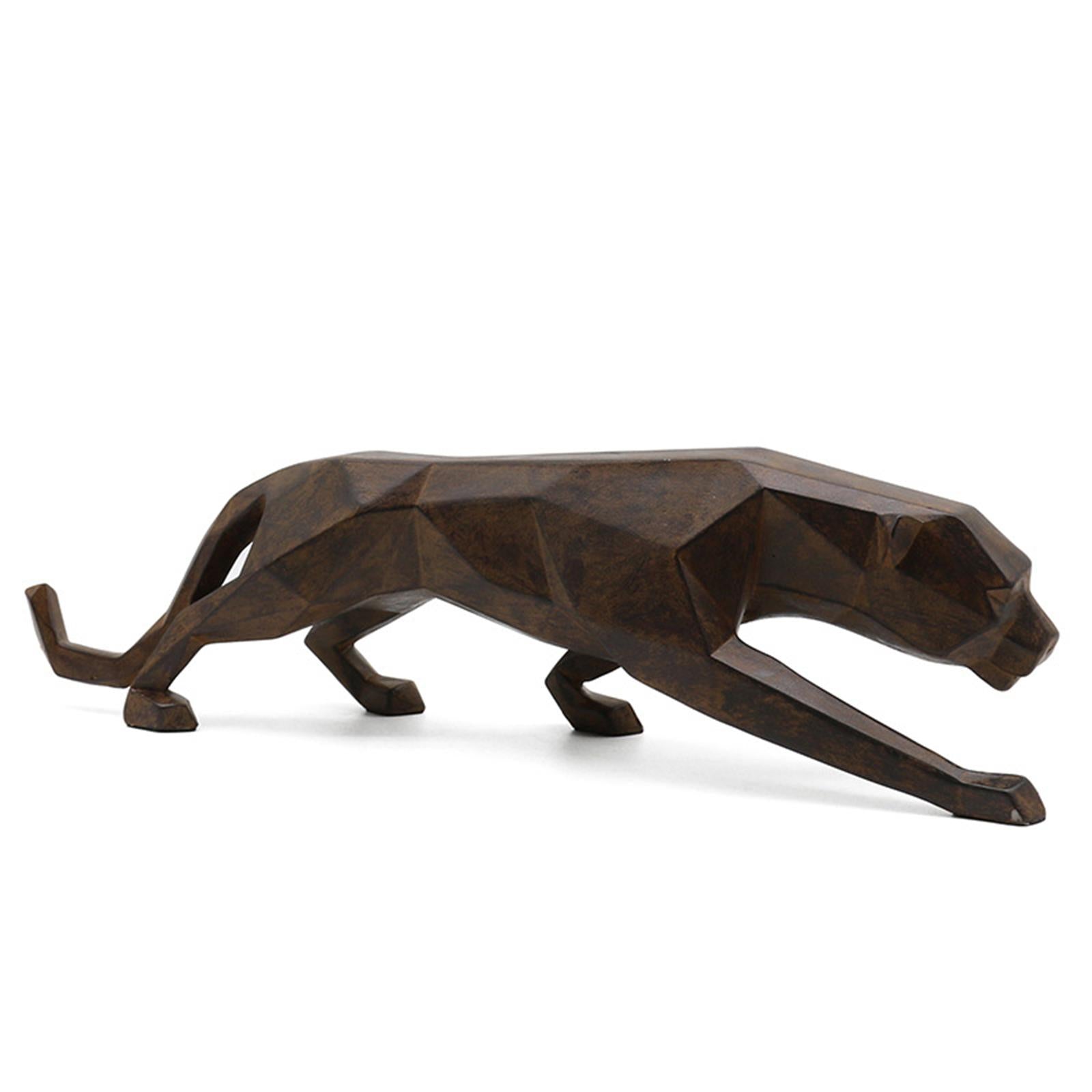 Leopard Figurine Minimalist Resin Modern Statue for Living Room Cabinet Desk