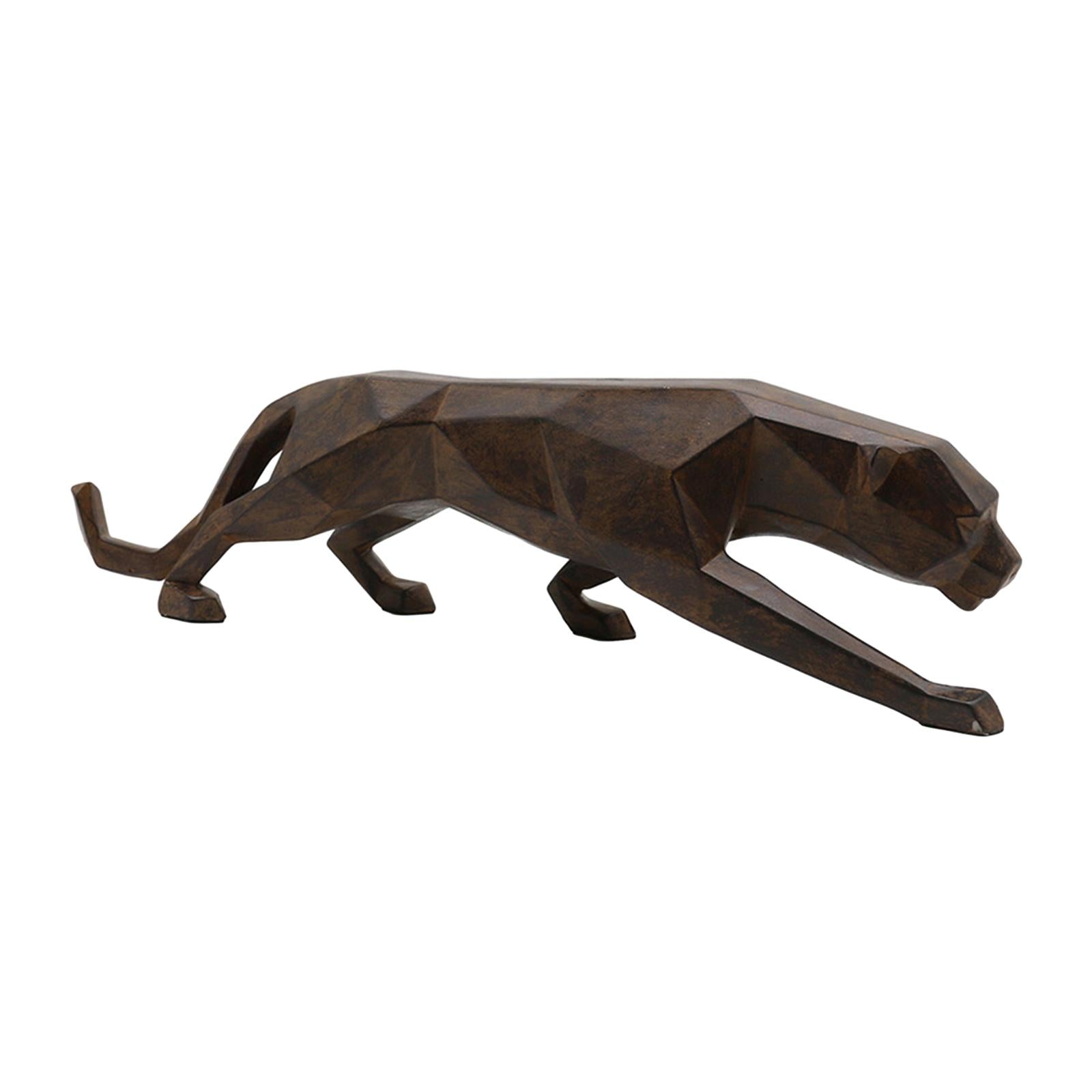 Leopard Figurine Minimalist Resin Modern Statue for Living Room Cabinet Desk