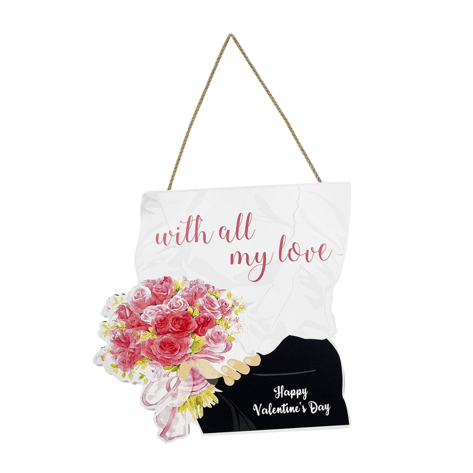 Valentines Door Sign Durable Rustic Wall Plaque for Anniversary Wedding Wall