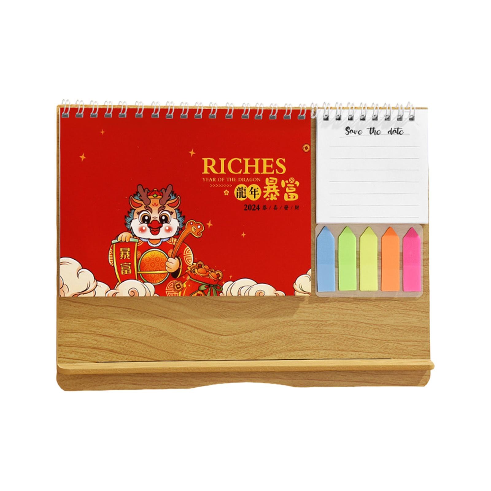 Desktop Calendar 2024 Personal Daily Planner Calendar Standing Flip Calendar Style E