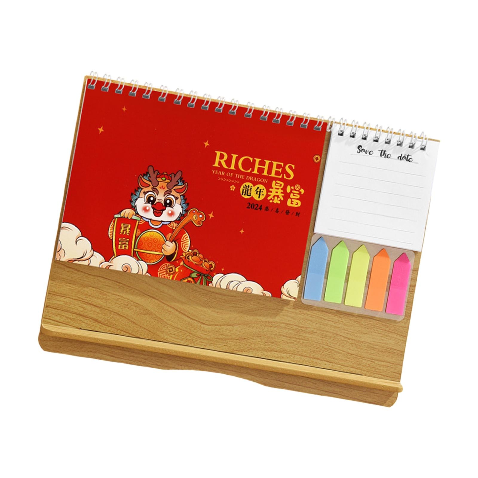Desktop Calendar 2024 Personal Daily Planner Calendar Standing Flip Calendar Style E