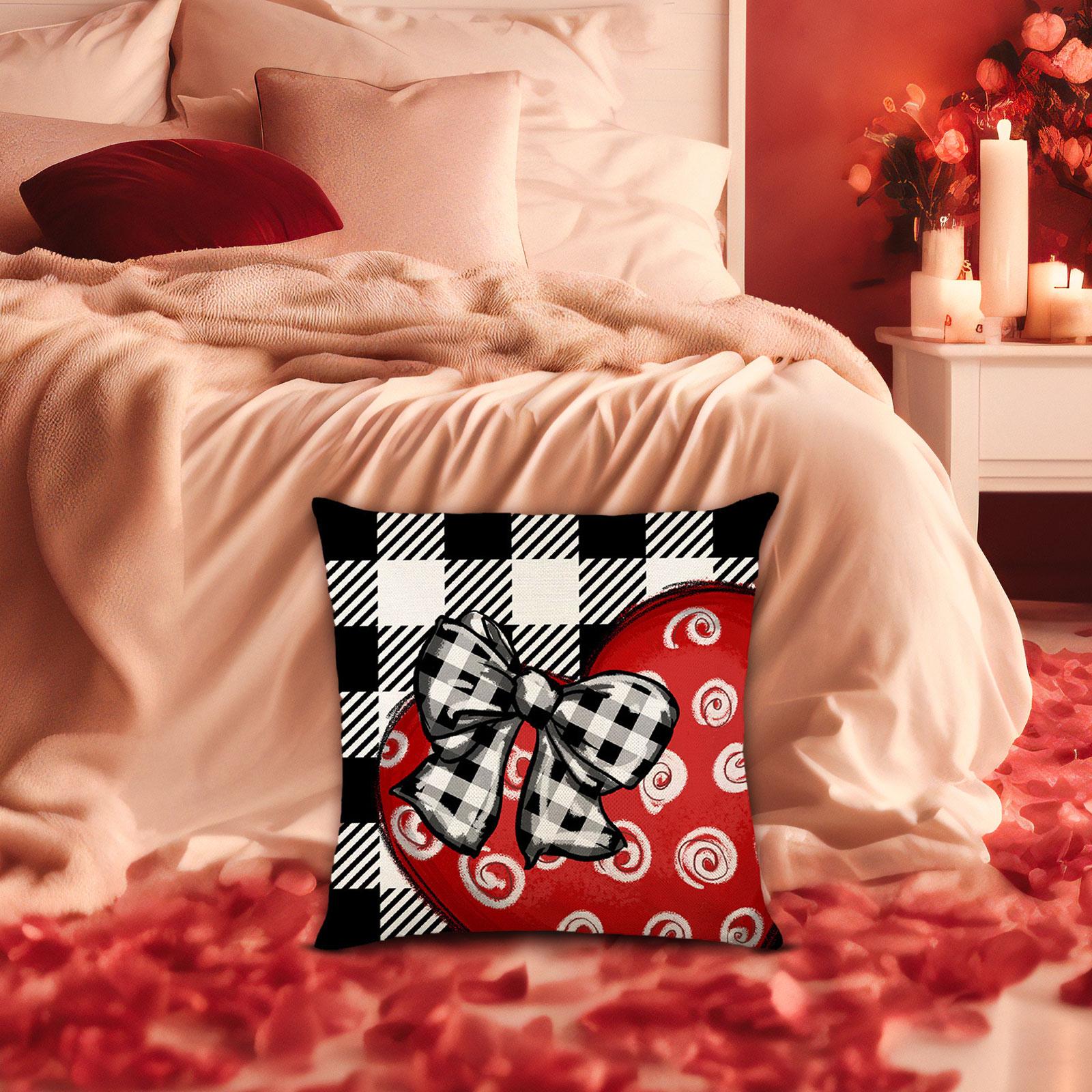Valentines Day Pillow 45x45cm Sqaure Love Heart Pattern for Couch Sofa Chair Style B