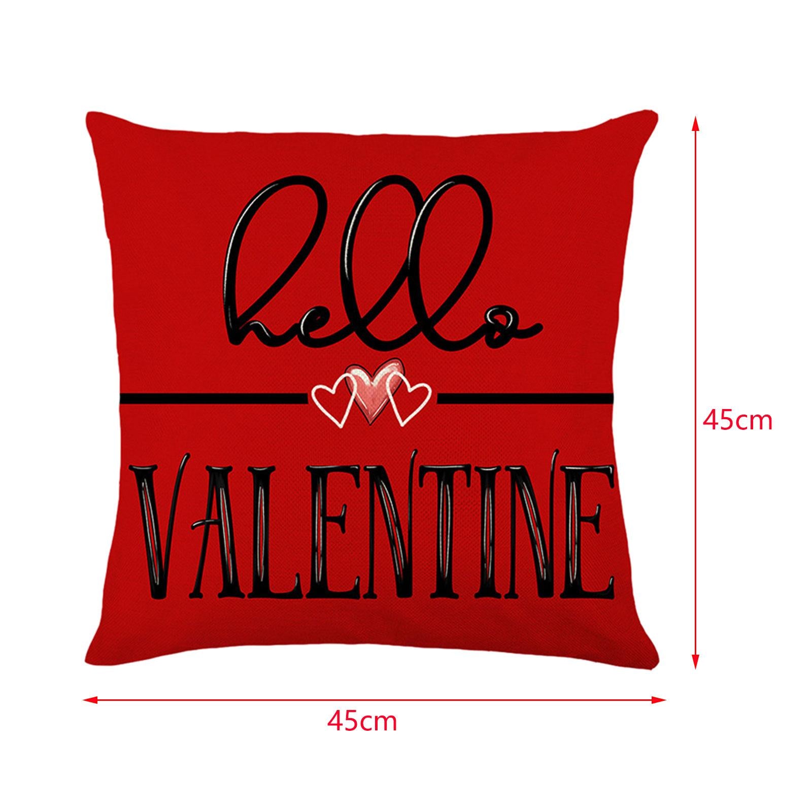Valentines Day Pillow 45x45cm Sqaure Love Heart Pattern for Couch Sofa Chair Style C