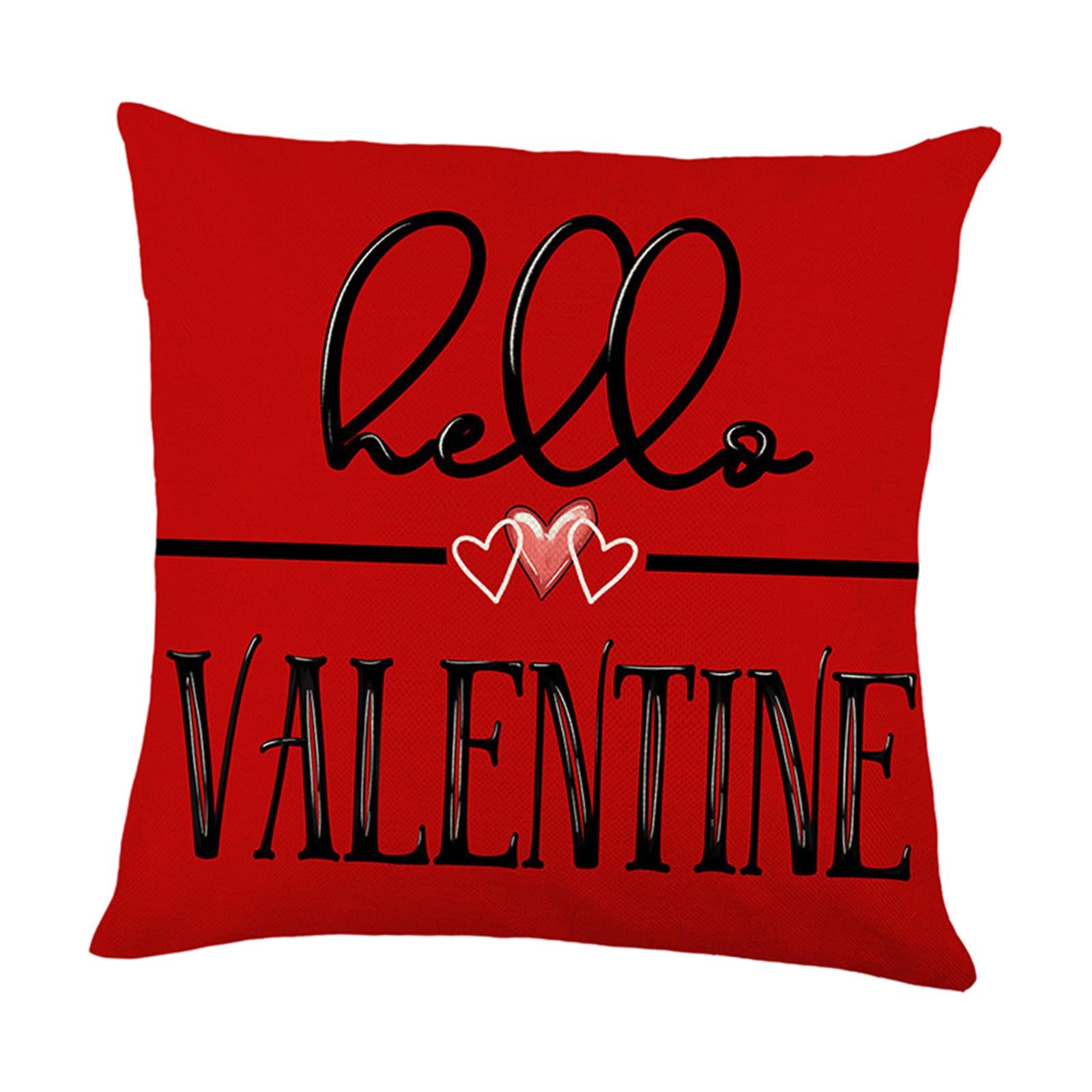 Valentines Day Pillow 45x45cm Sqaure Love Heart Pattern for Couch Sofa Chair Style C