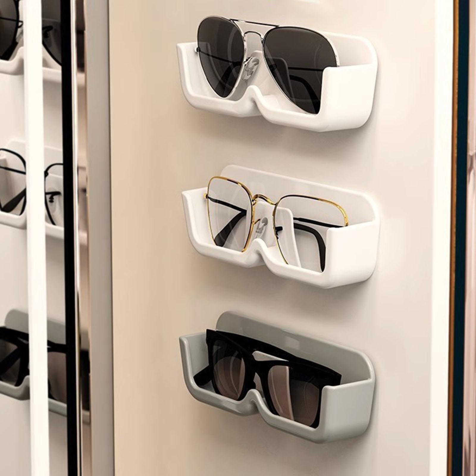 4xEyeglasses Holder Wall Mount Durable Stylish for Tabletop Showcase Apartment White
