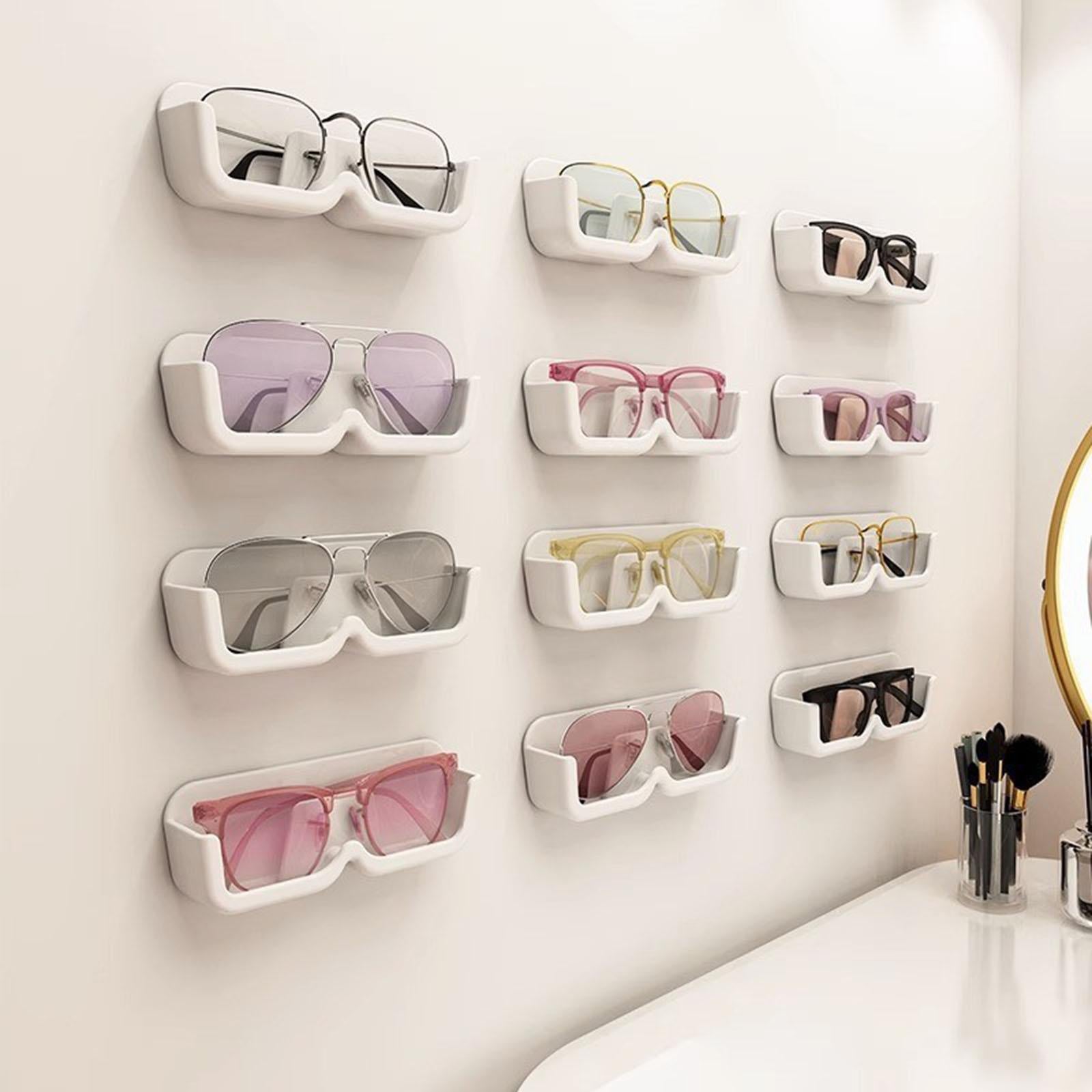 3xEyeglasses Holder Wall Mount Durable Stylish for Tabletop Showcase Apartment White