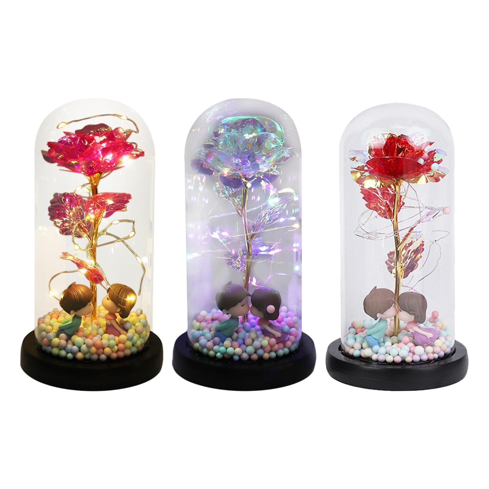Preserved Flower in Glass Dome for Mom for Mother's Day Valentine's Day rose red