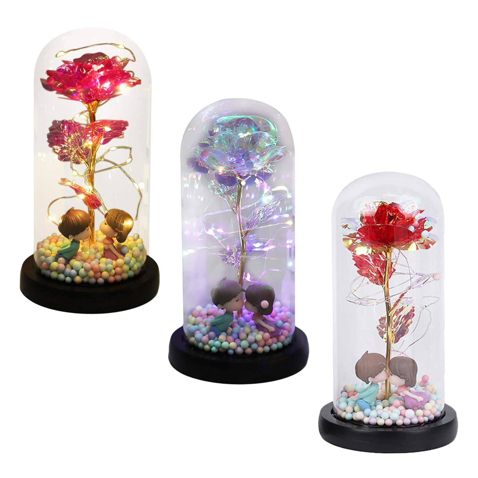 Preserved Flower in Glass Dome for Mom for Mother's Day Valentine's Day rose red