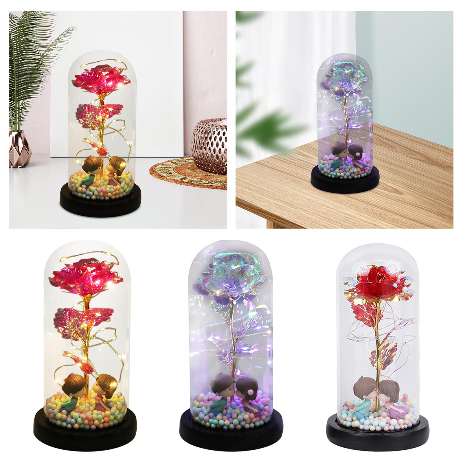 Preserved Flower in Glass Dome for Mom for Mother's Day Valentine's Day rose red
