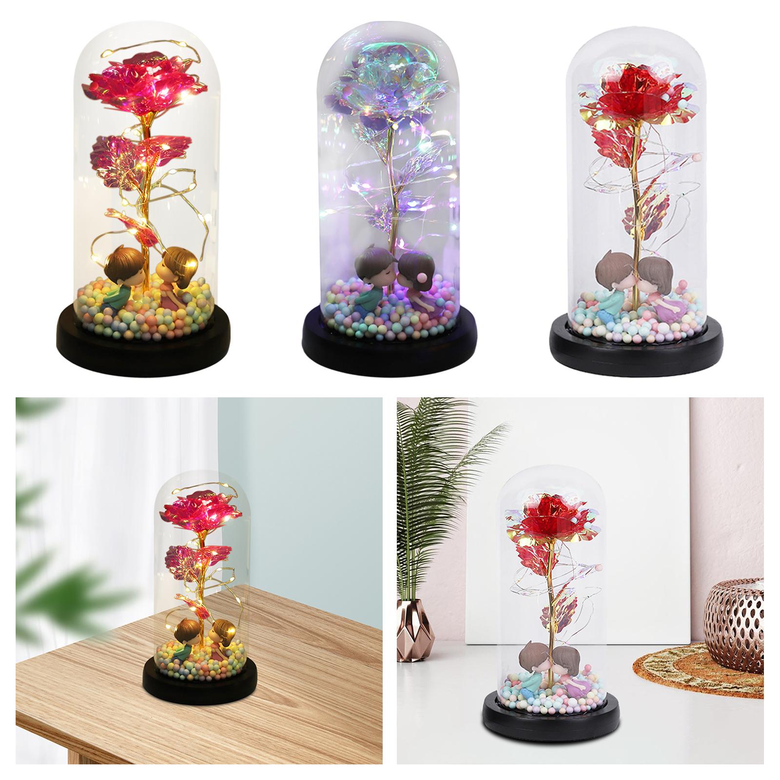 Preserved Flower in Glass Dome for Mom for Mother's Day Valentine's Day rose red
