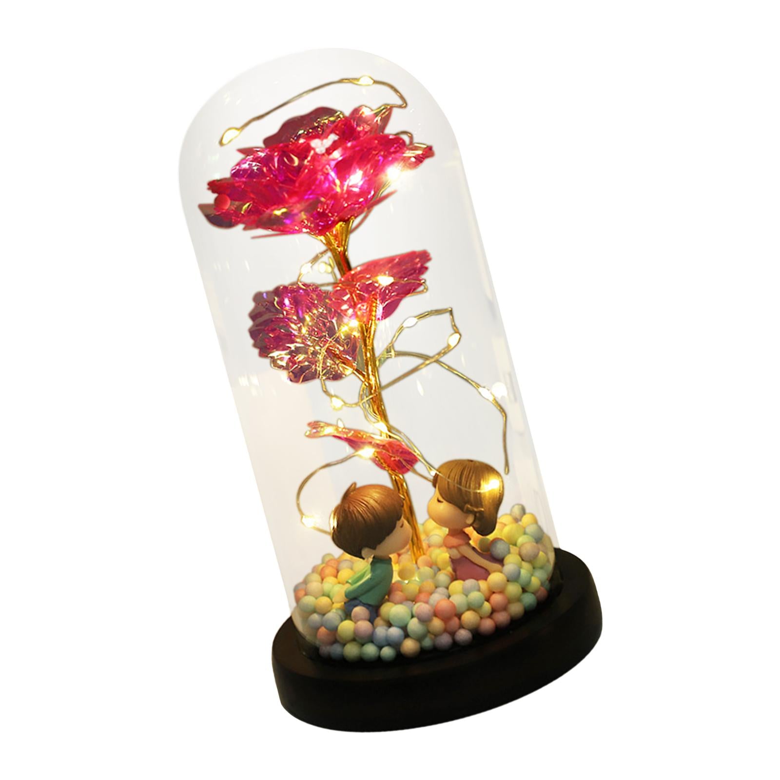 Preserved Flower in Glass Dome for Mom for Mother's Day Valentine's Day rose red