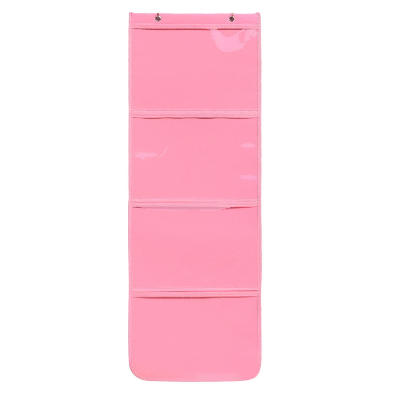 Kindergarten Art Display Hanging Bag Multipurpose Painting Hanging Organizer Pink 4 Grid