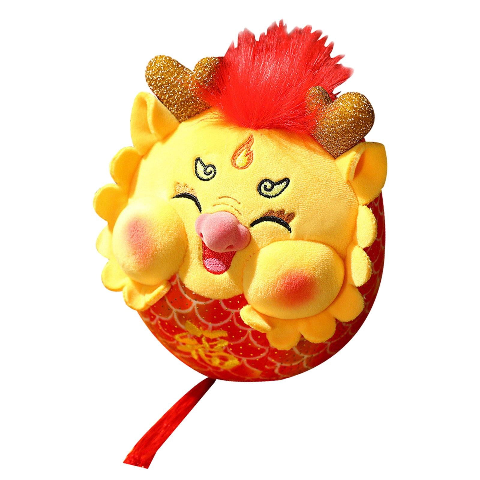 Chinese New Year Dragon Doll Kids Plush Dragon Toy for Wall Living Room Bags Height 15cm