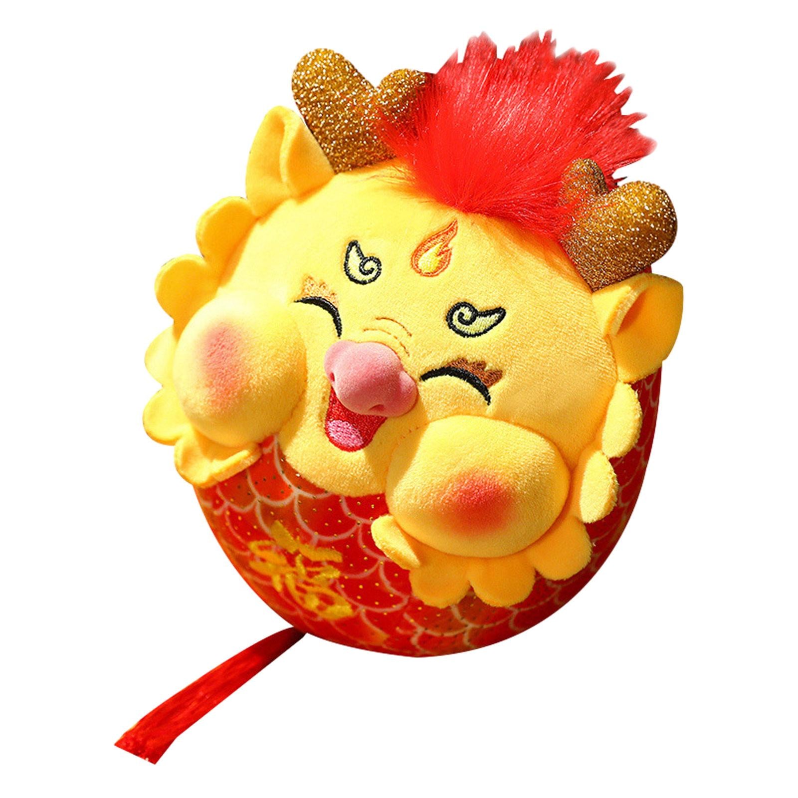 Chinese New Year Dragon Doll Kids Plush Dragon Toy for Wall Living Room Bags Height 15cm