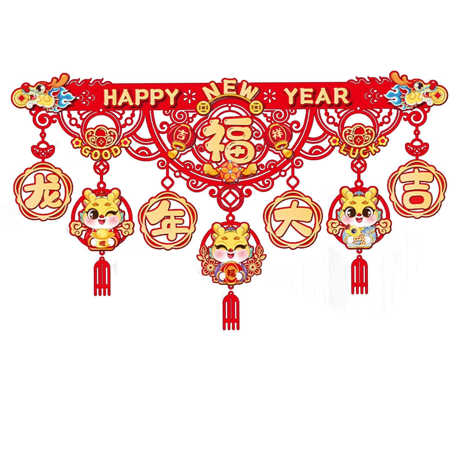 Chinese New Year Decoration Lucky Door Decoration for Office Door Wall Style B