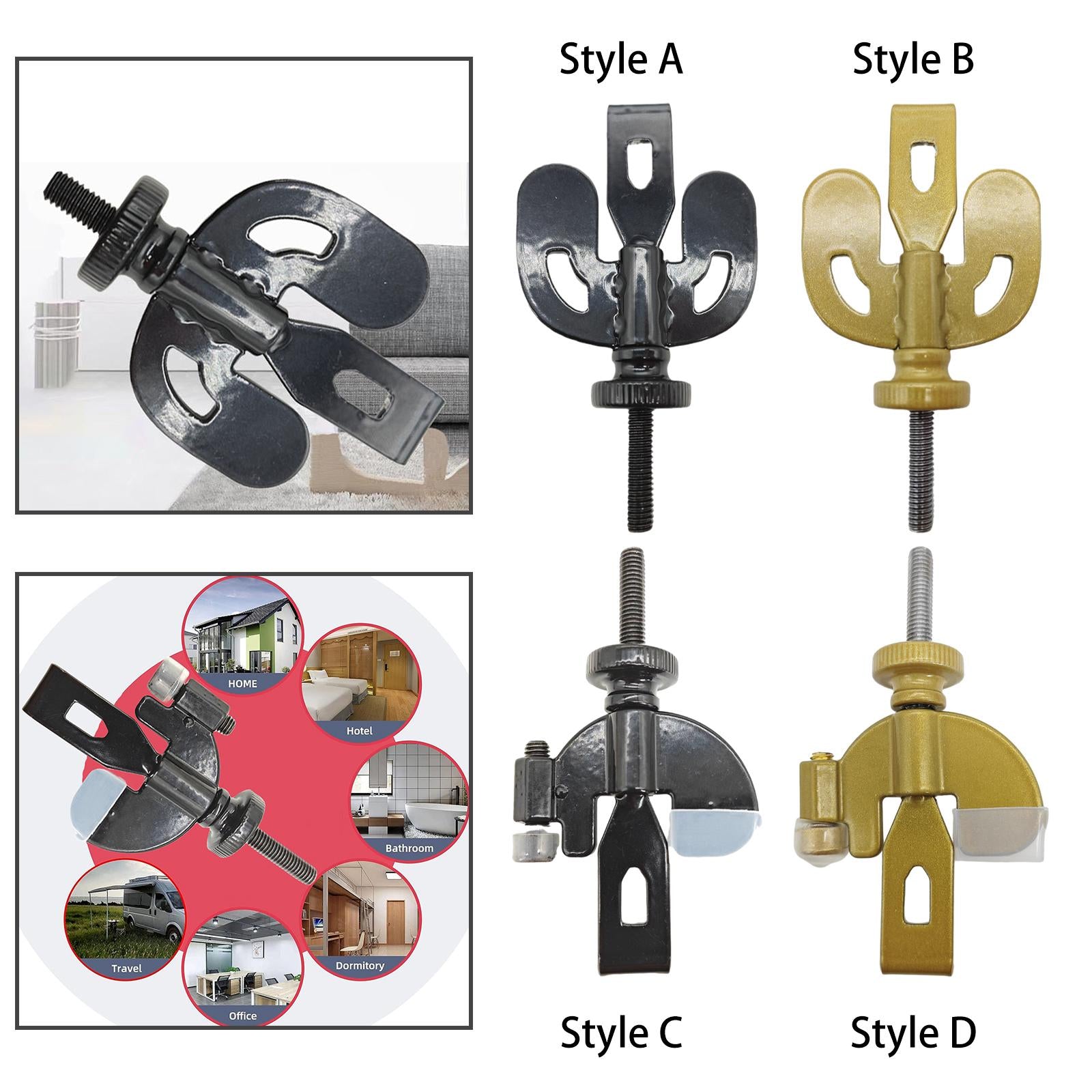 Portable Door Lock Gift Hardware Hotel Door Lock for Bedroom Bathrooms Rooms Style A