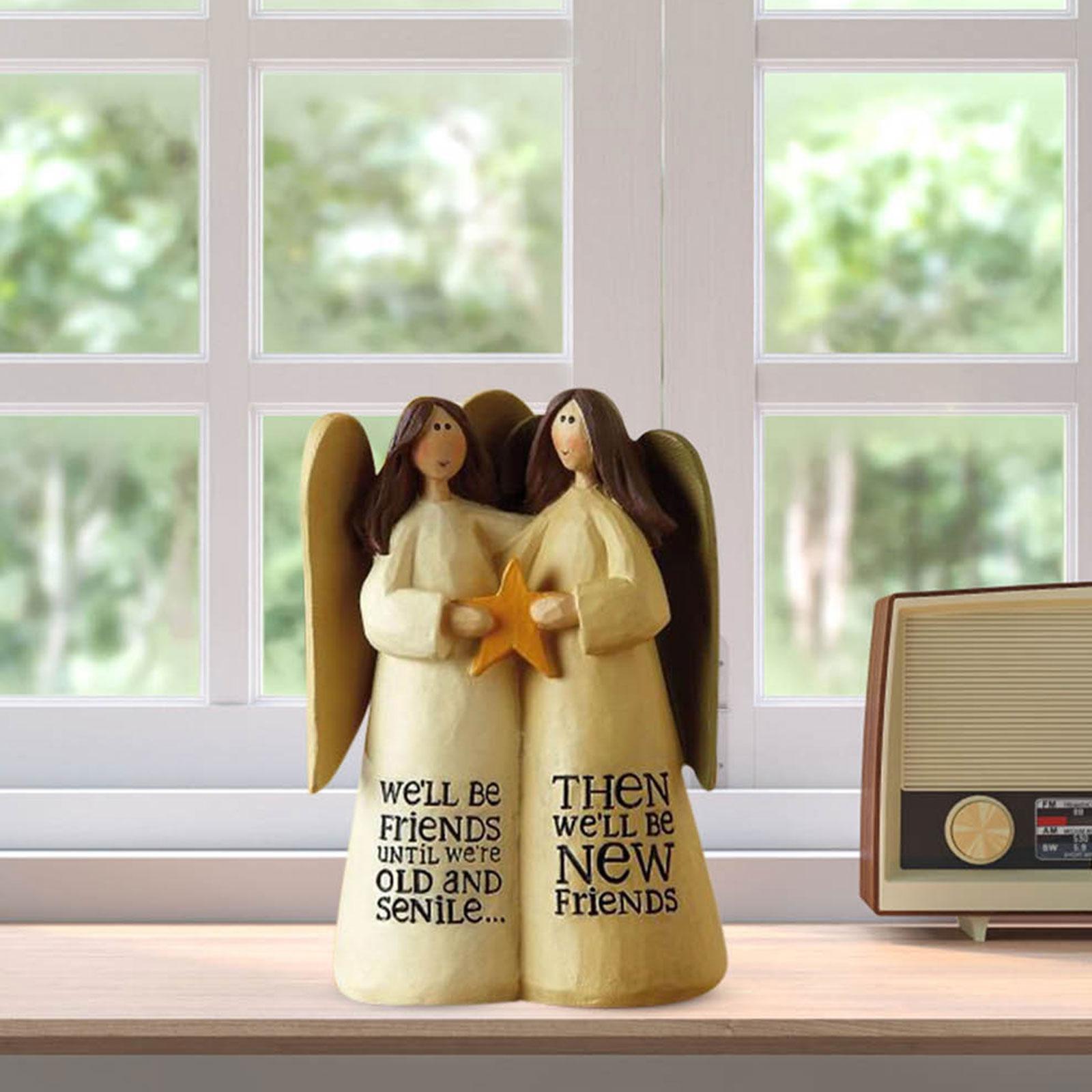 Sister Figurine Sister Gifts Art Crafts for Entrance Cabinet Table Bookshelf Angels