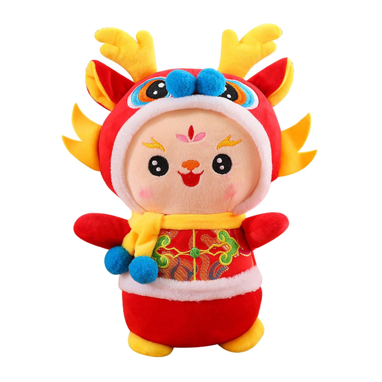 Chinese New Year Dragon Doll Dragon Figure for Holiday Restaurant Study Room 12cmx5cm