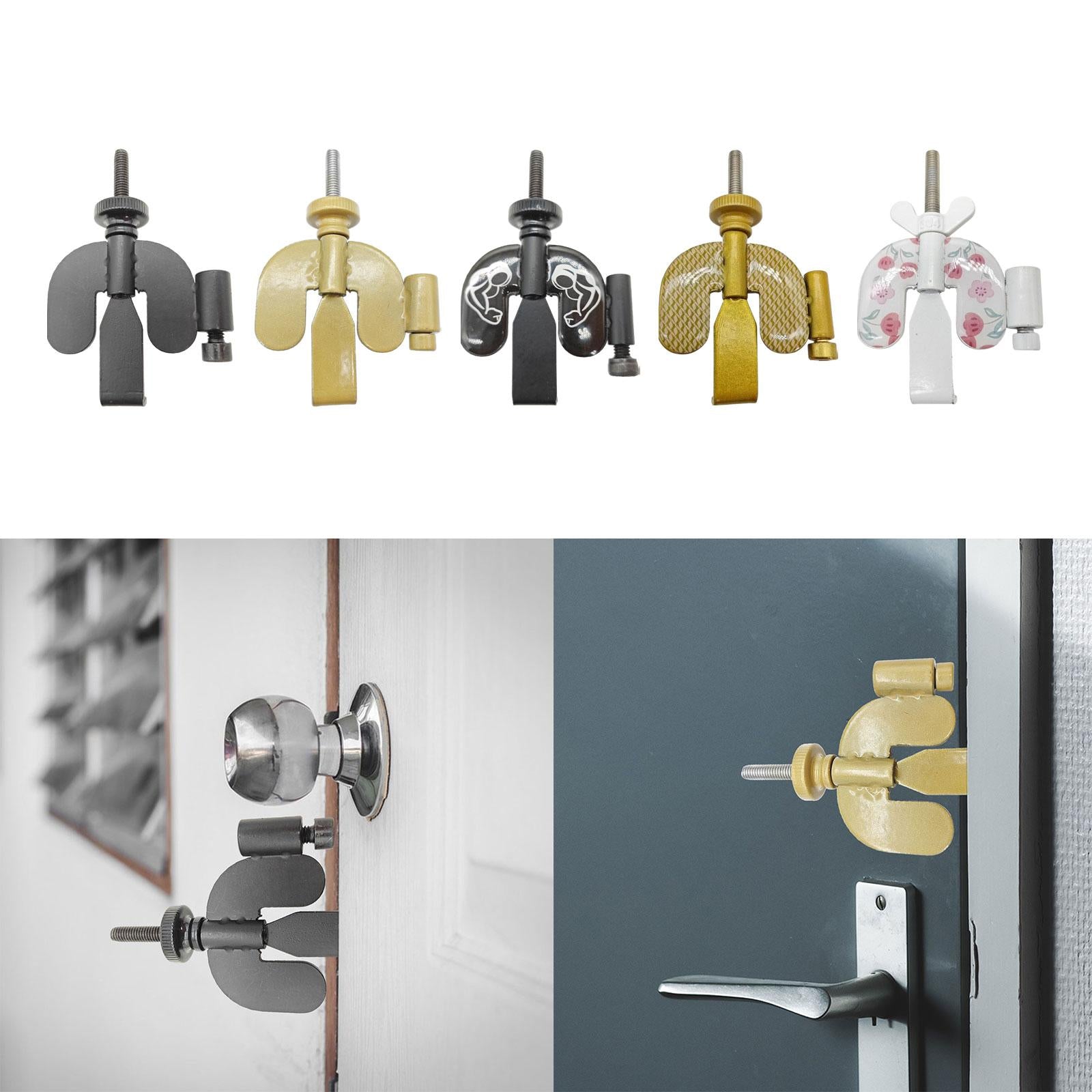 Portable Door Lock Door Locks from Inside for Bedroom Apartment Rooms all black