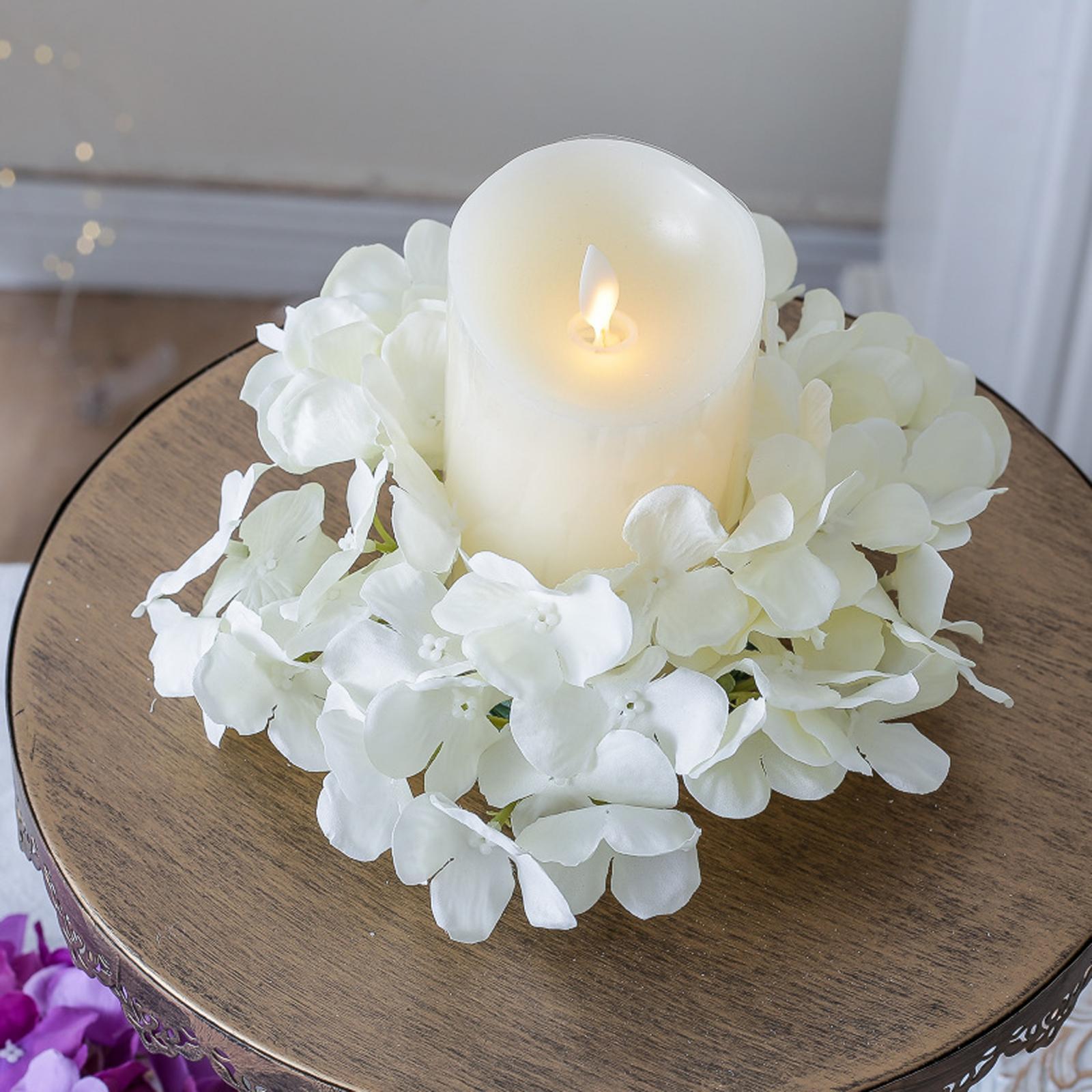 Artificial Flowers Candle Wreath Valentine's Day Decoration for Dining Table