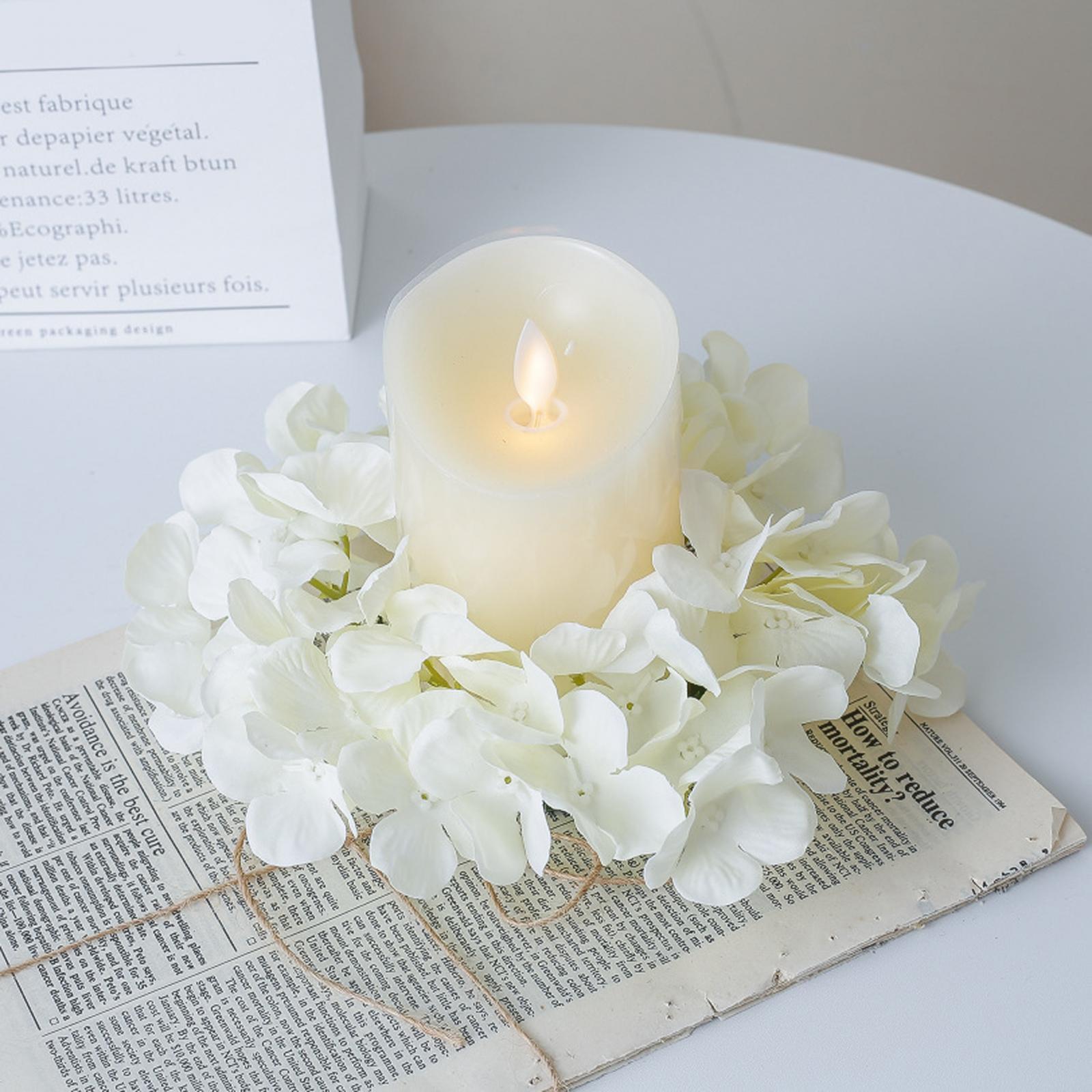 Artificial Flowers Candle Wreath Valentine's Day Decoration for Dining Table