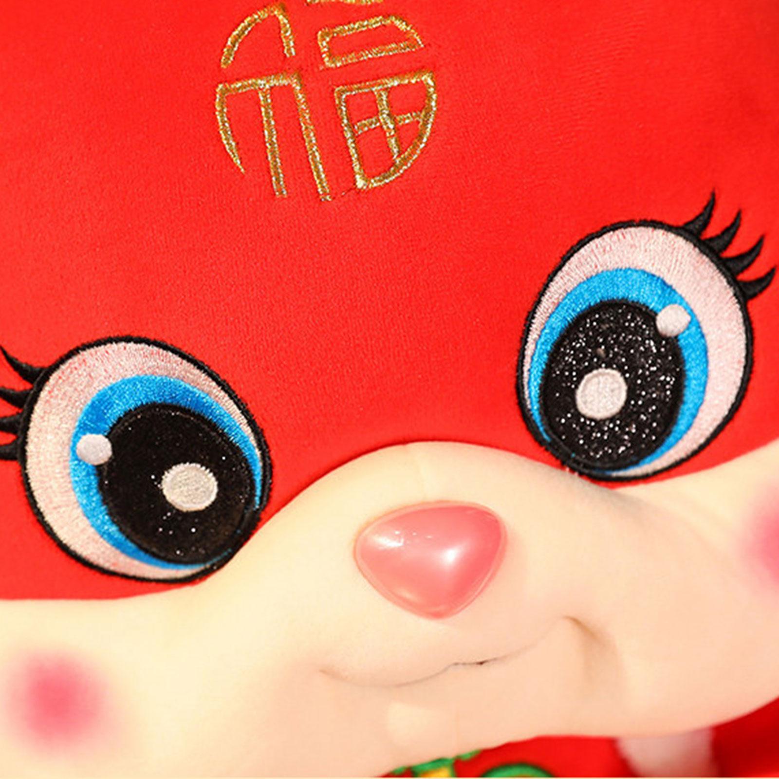 Stuffed Animal Ornament Decor Party Favors Chinese New Year Dragon Plush Toy Red