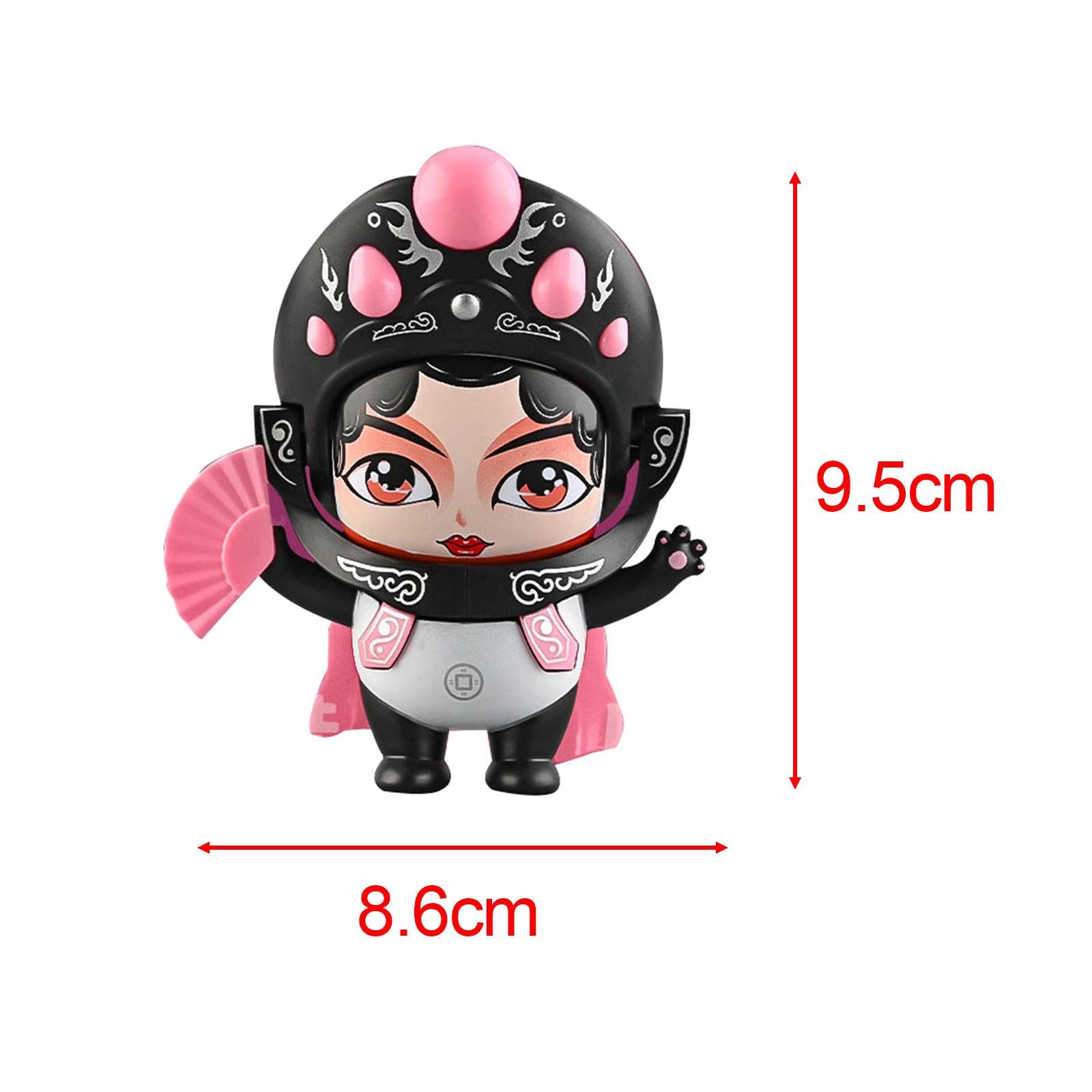 Sichuan Opera Face Changing Doll for Car Dashboard Decoration Office Cabinet Pink
