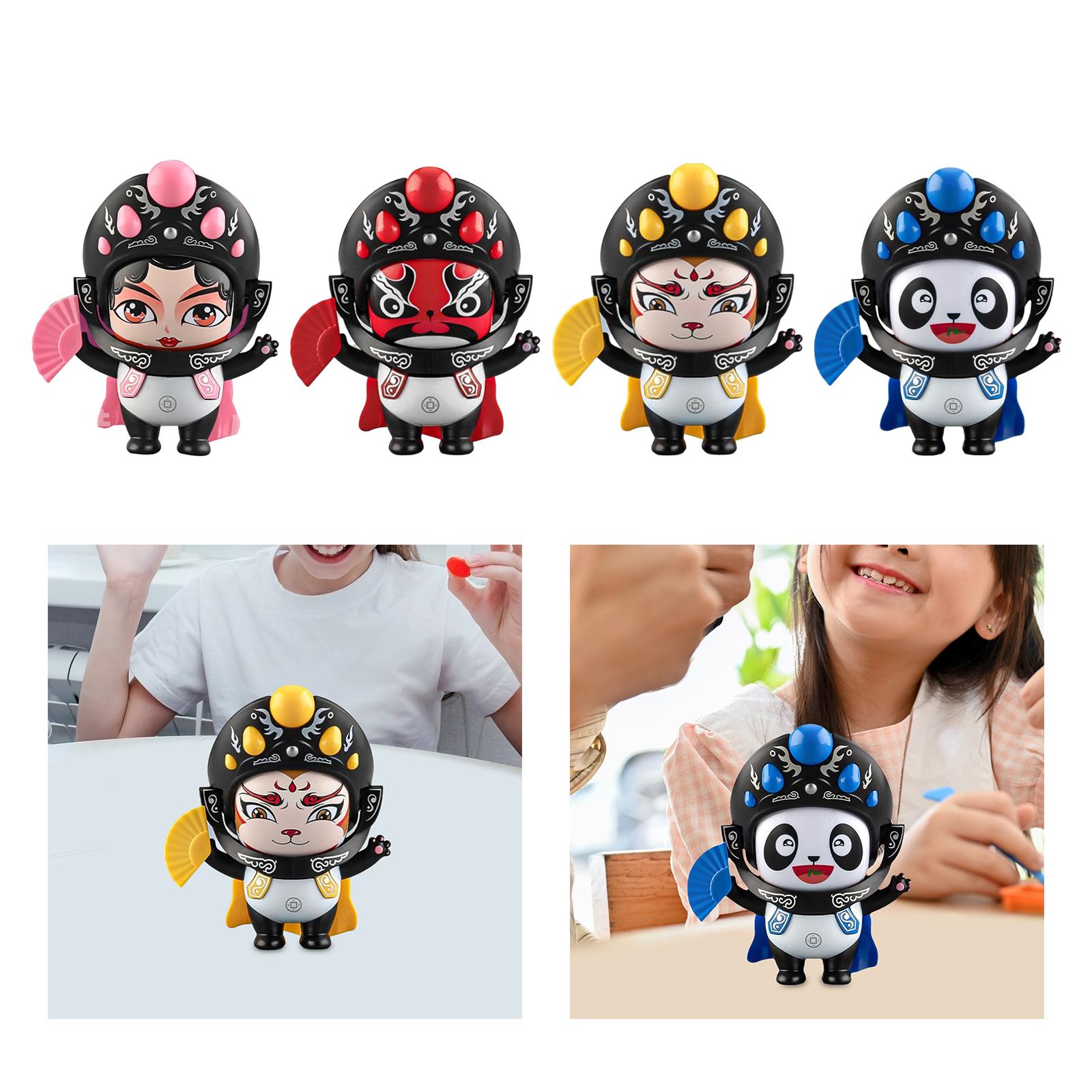 Sichuan Opera Face Changing Doll for Car Dashboard Decoration Office Cabinet Pink