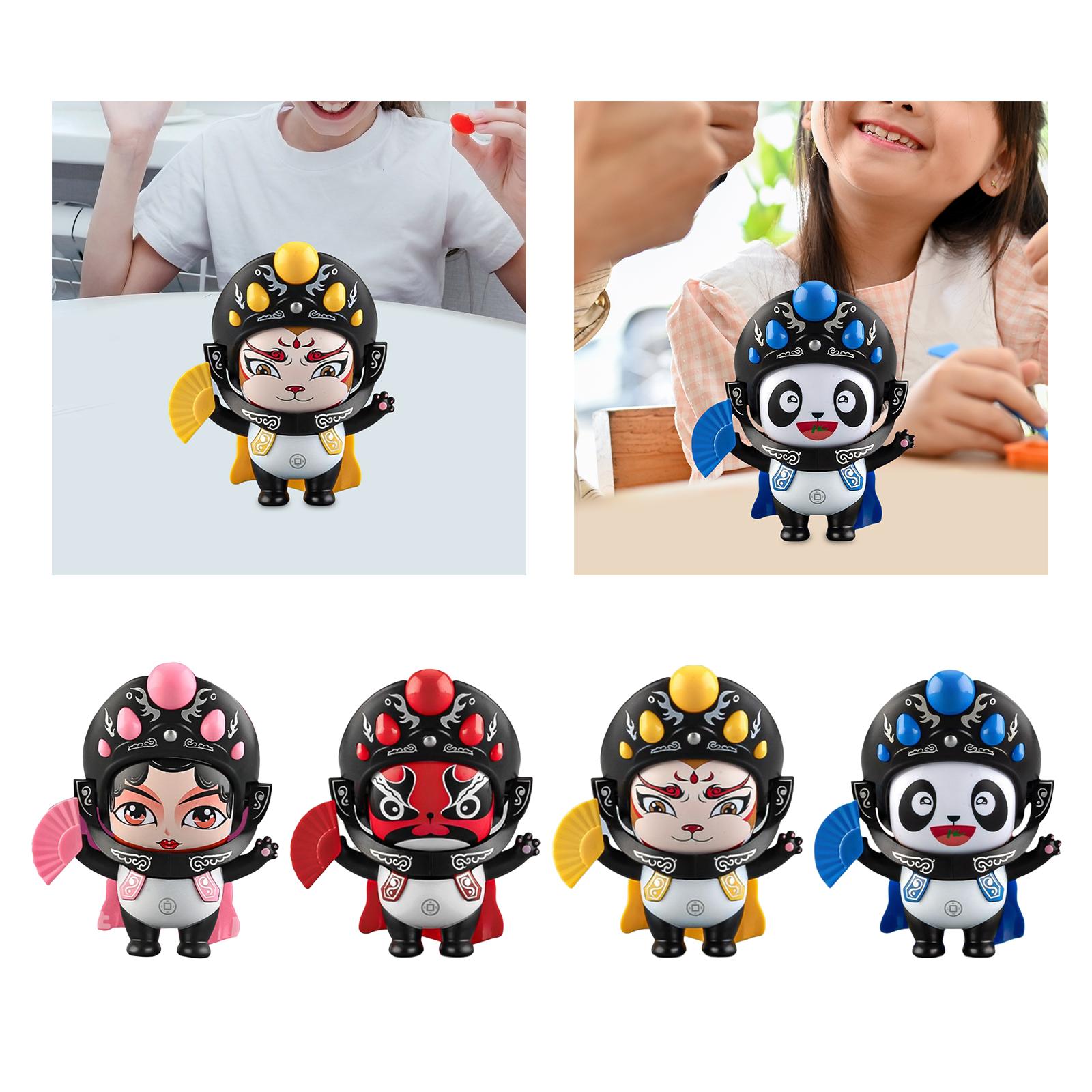 Sichuan Opera Face Changing Doll for Car Dashboard Decoration Office Cabinet Pink