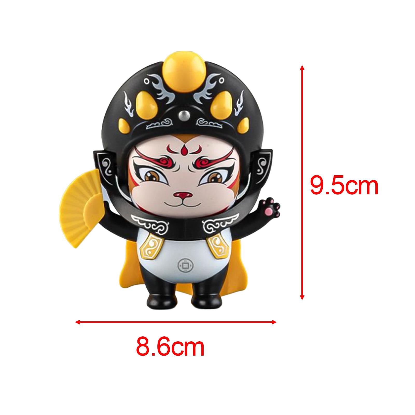Sichuan Opera Face Changing Doll for Car Dashboard Decoration Office Cabinet Yellow