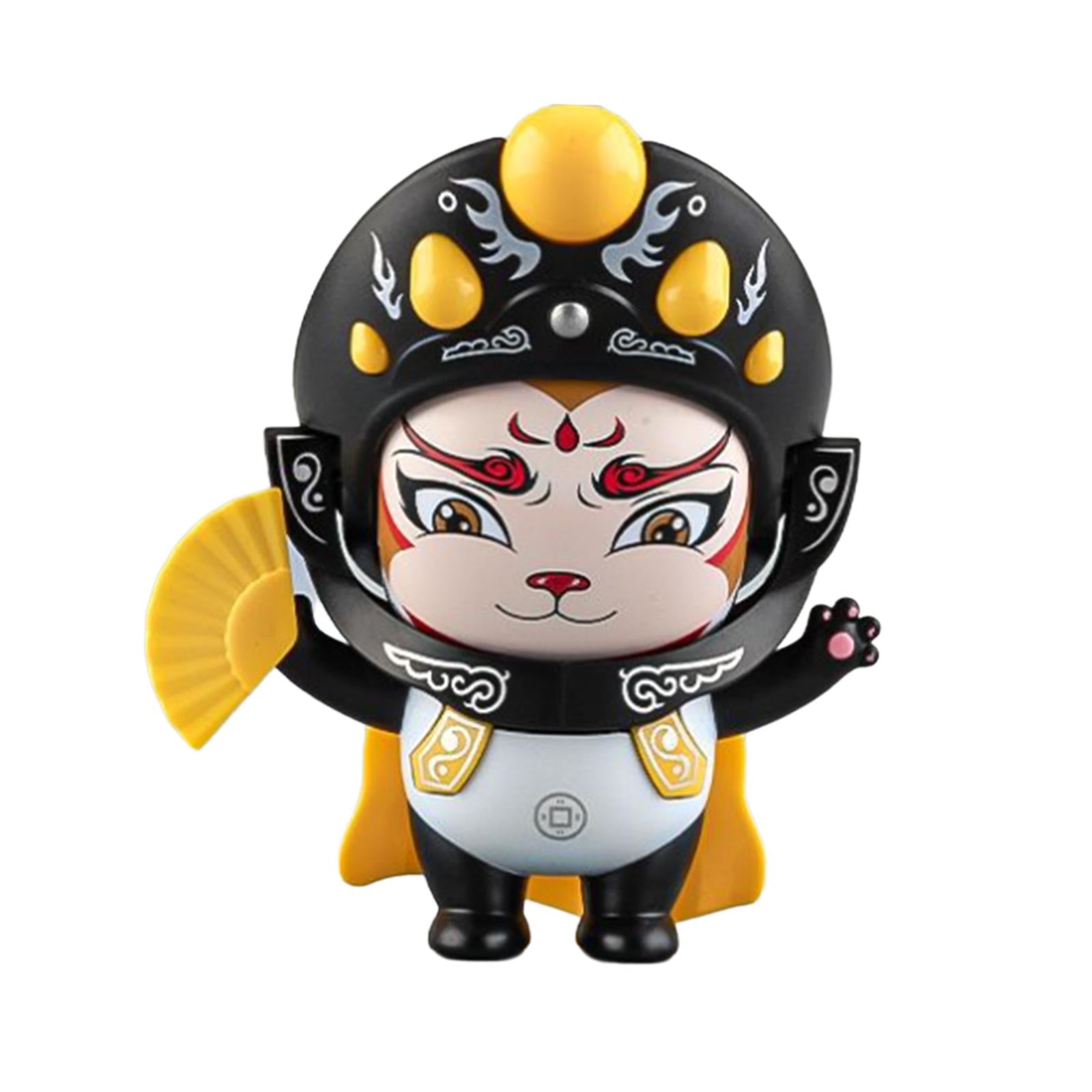 Sichuan Opera Face Changing Doll for Car Dashboard Decoration Office Cabinet Yellow